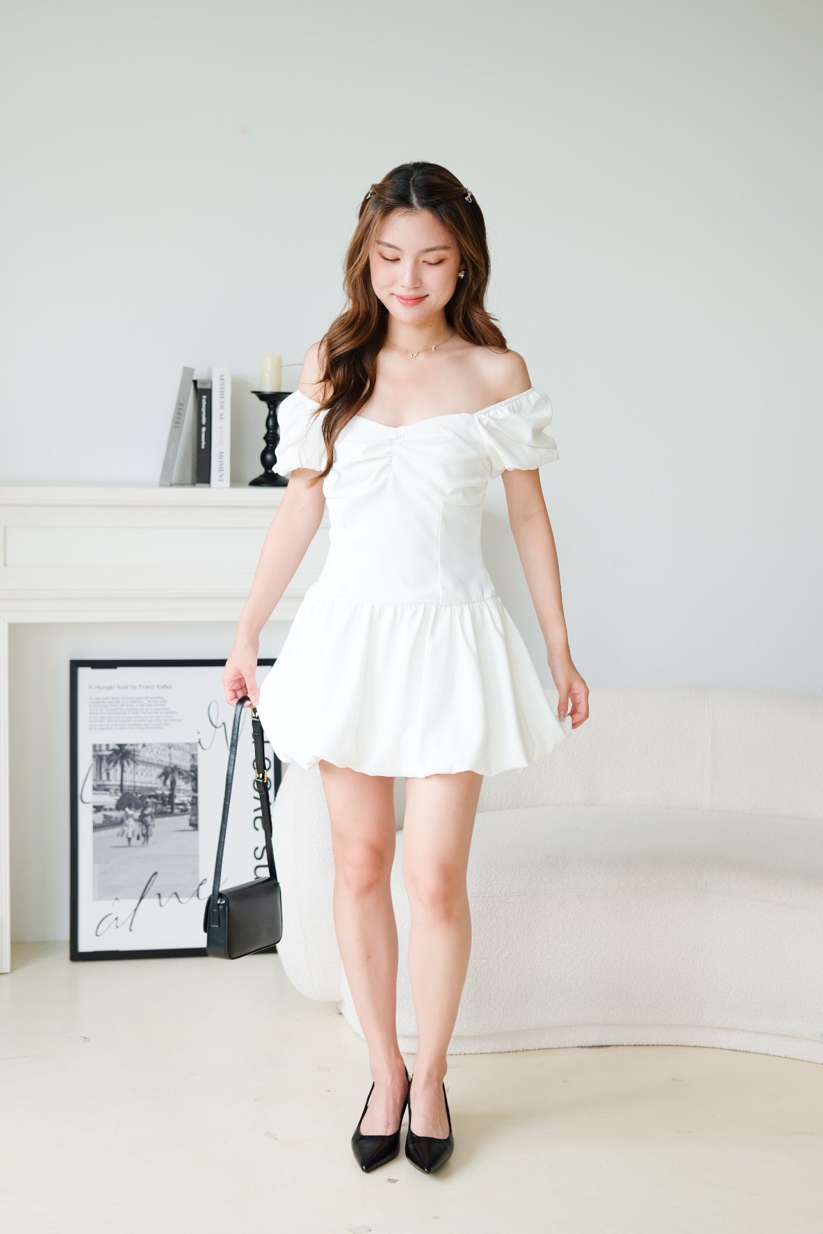 Lucy Sweetheart Bubble Dress (White)