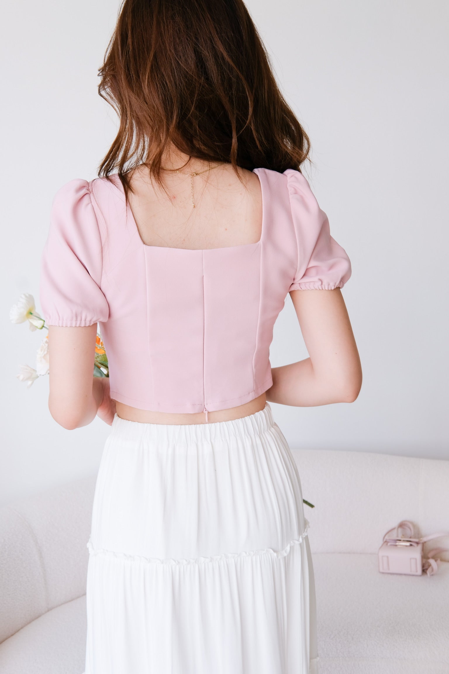 Vince Puffy Crop (Pastel Pink)