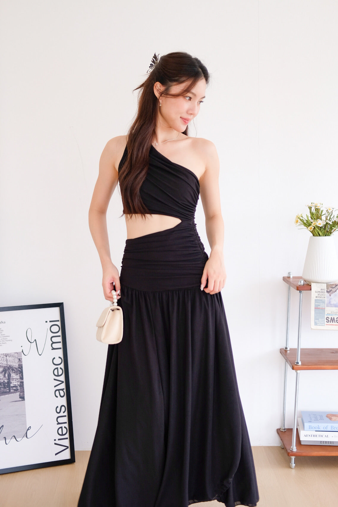 Eclipse Toga Cut Out Maxi Dress (Black)