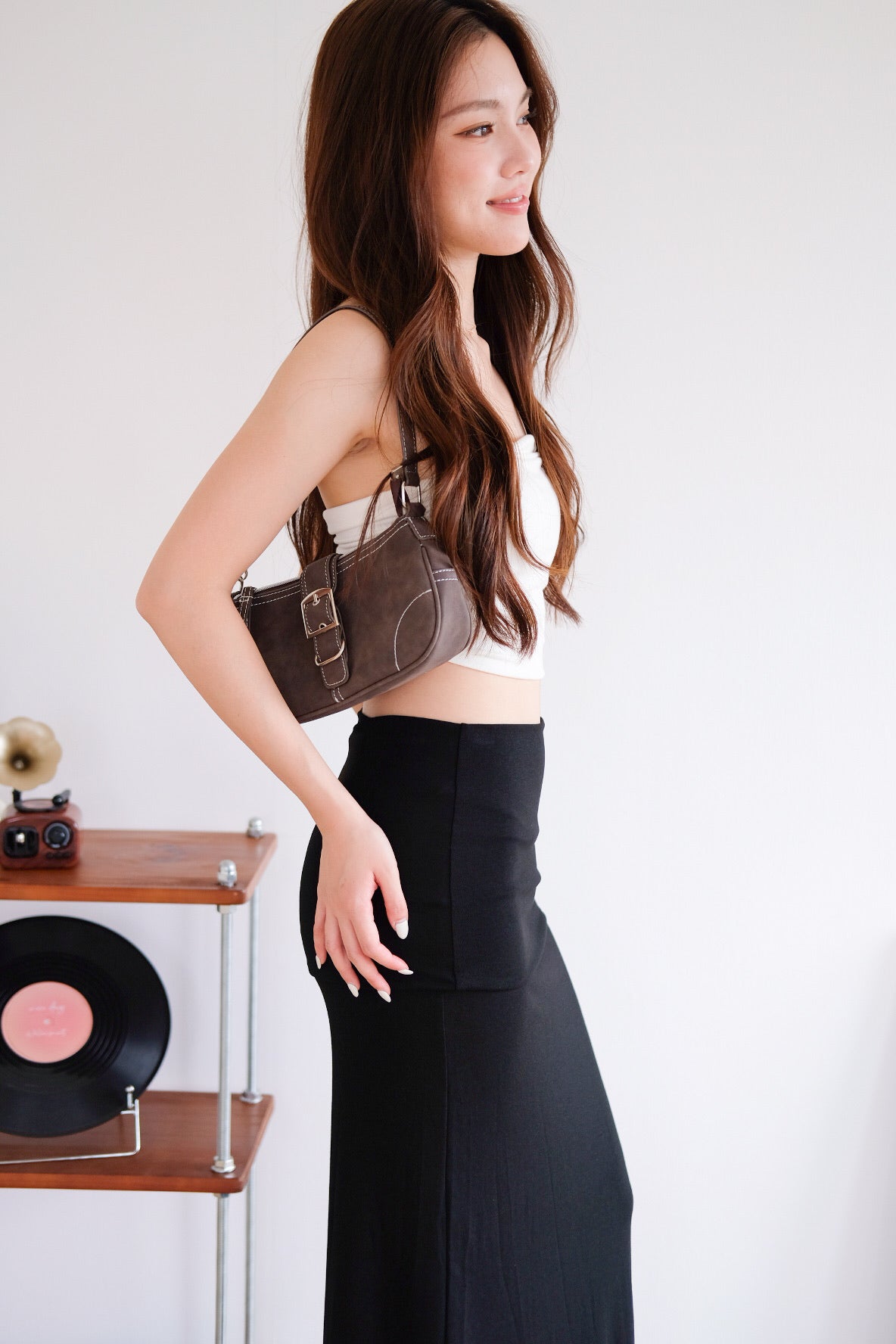 Sienna Cotton Maxi Skirt (Black)