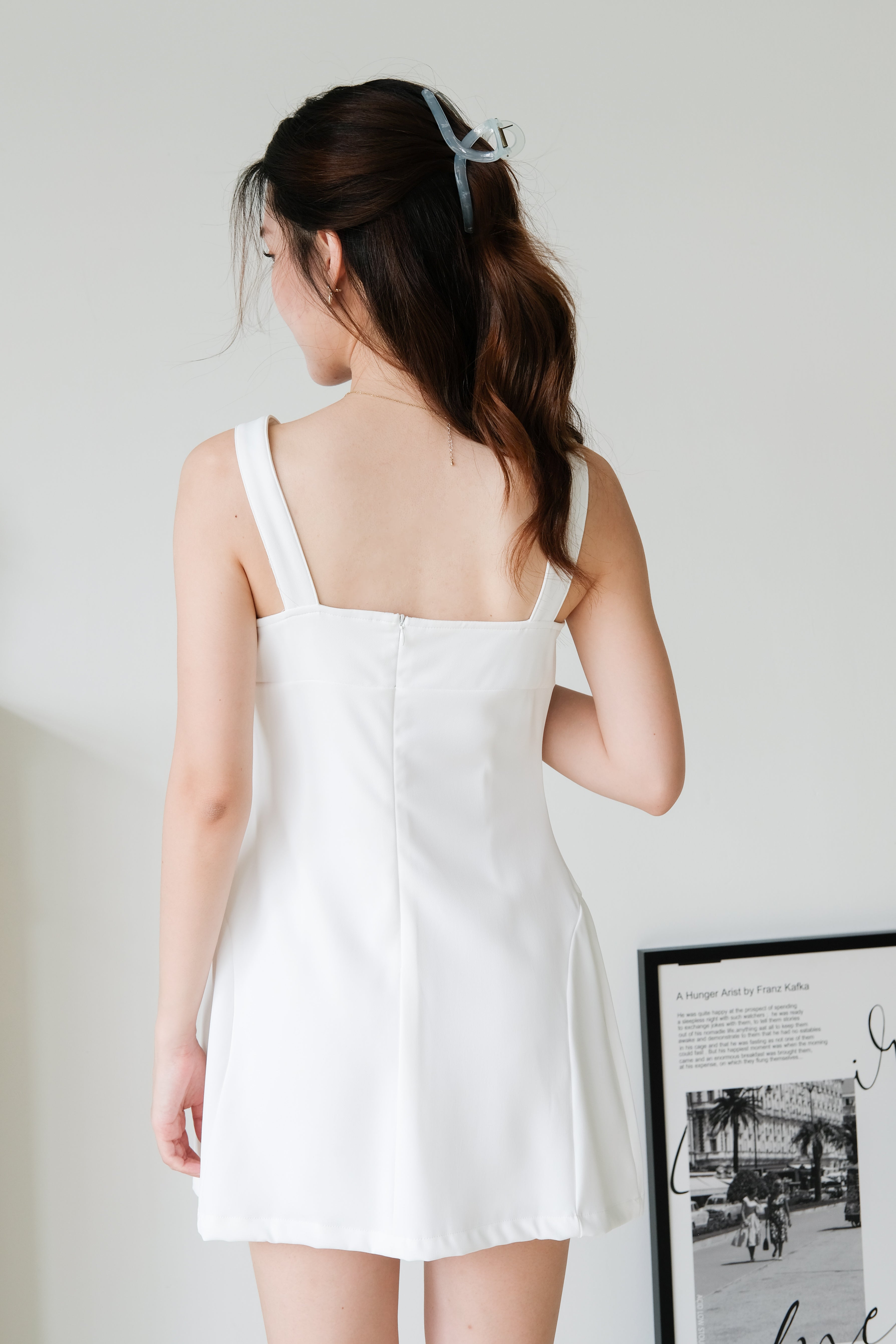 Kailey Vintage Button Dress (White)