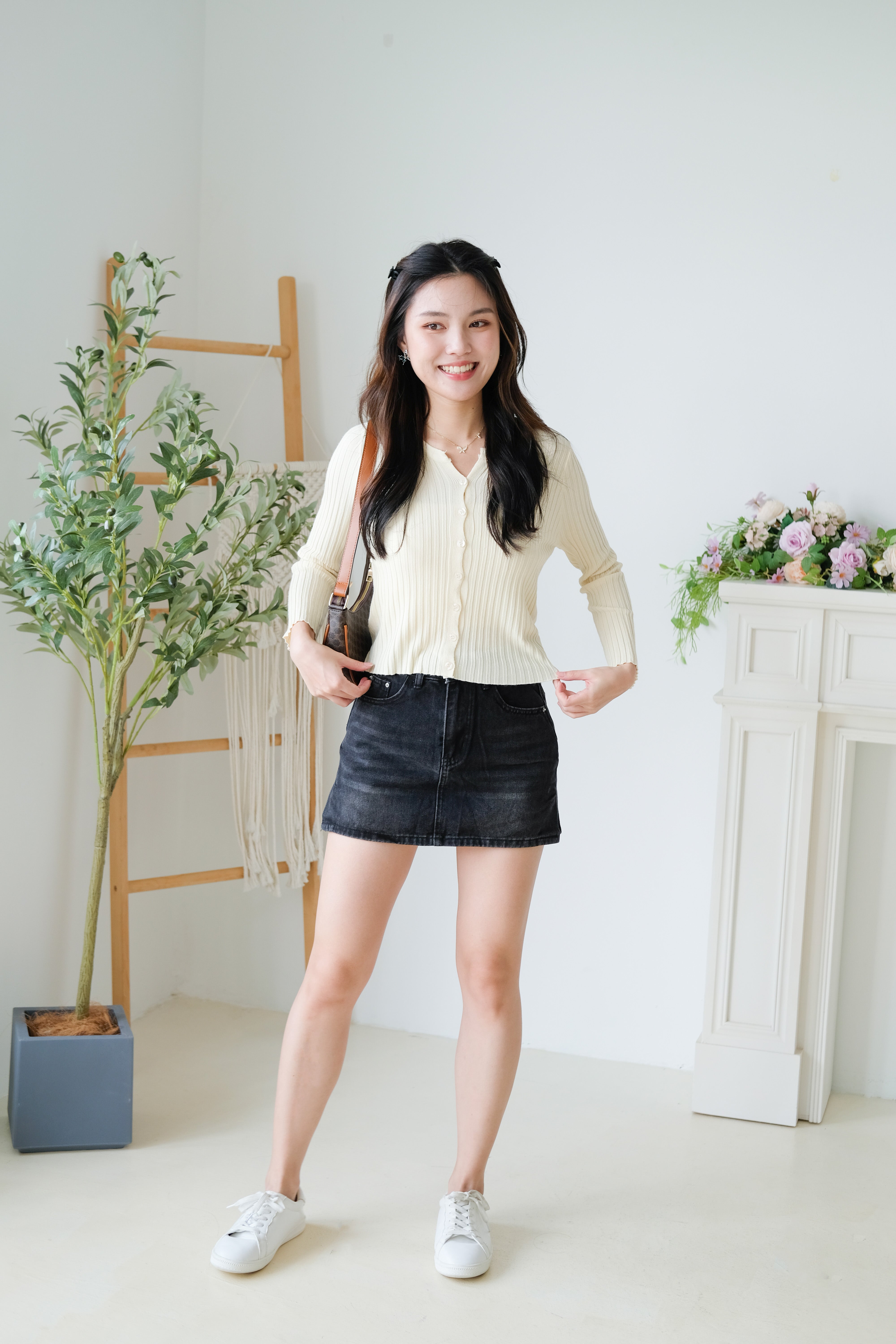 Soft Hour Knit Ribbed Cardigan (Cream)