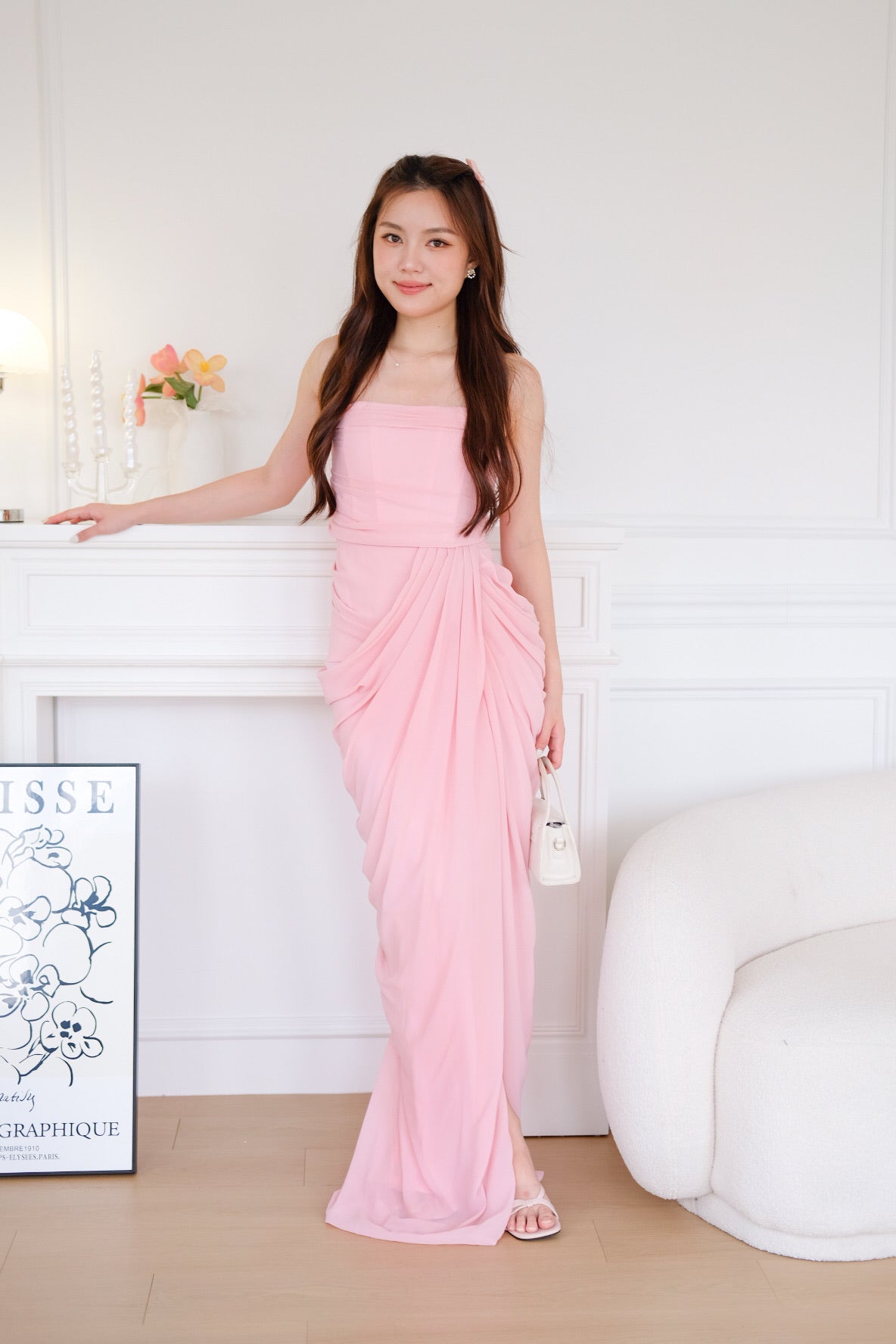 Seraphina Tube Corset Slit Maxi Dress (Pink) [ ETA 23 Oct ]