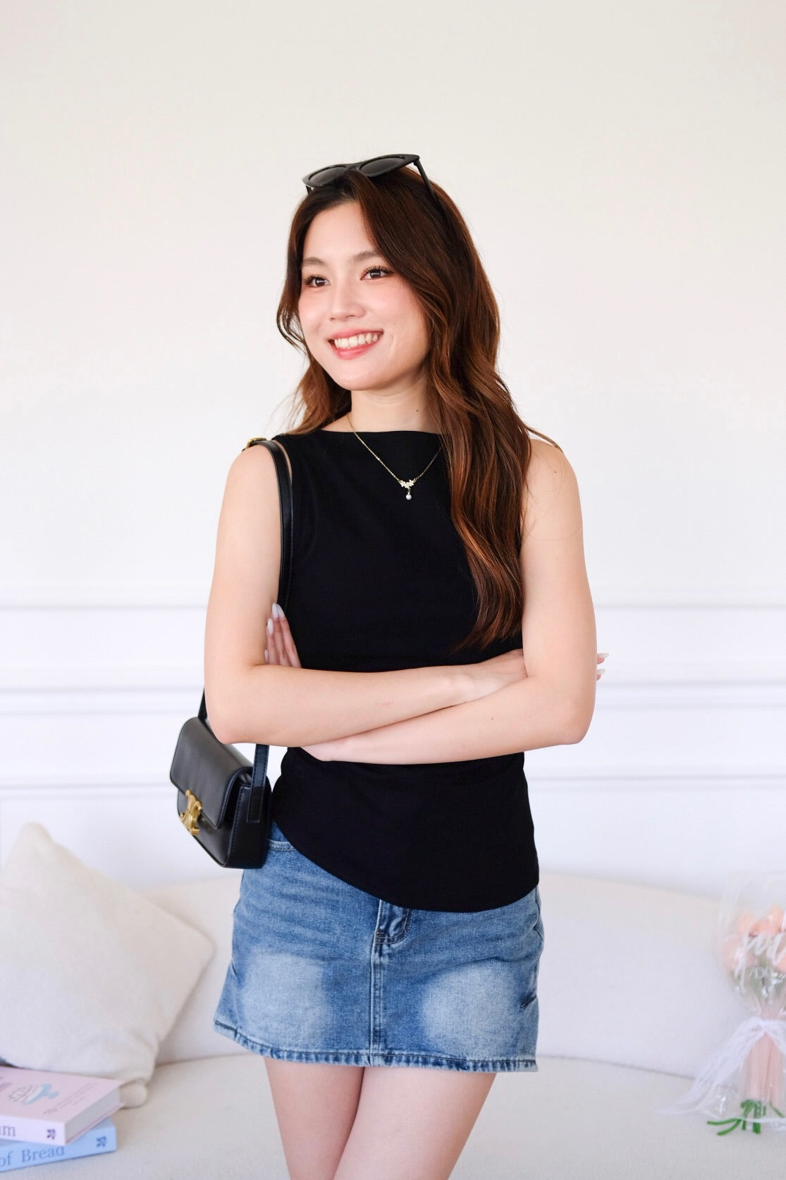 Levina Assymetrical Top (Black)