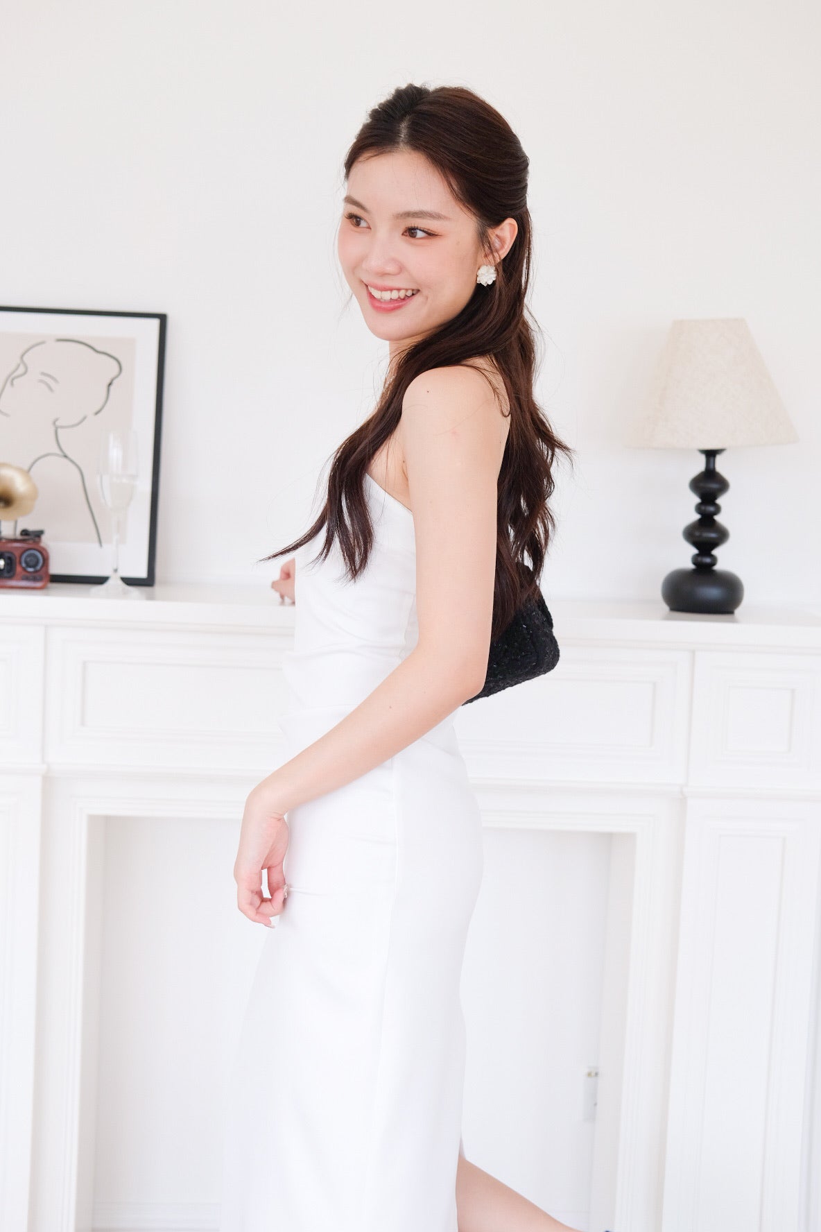 Whitney Tube Maxi Dress (White)