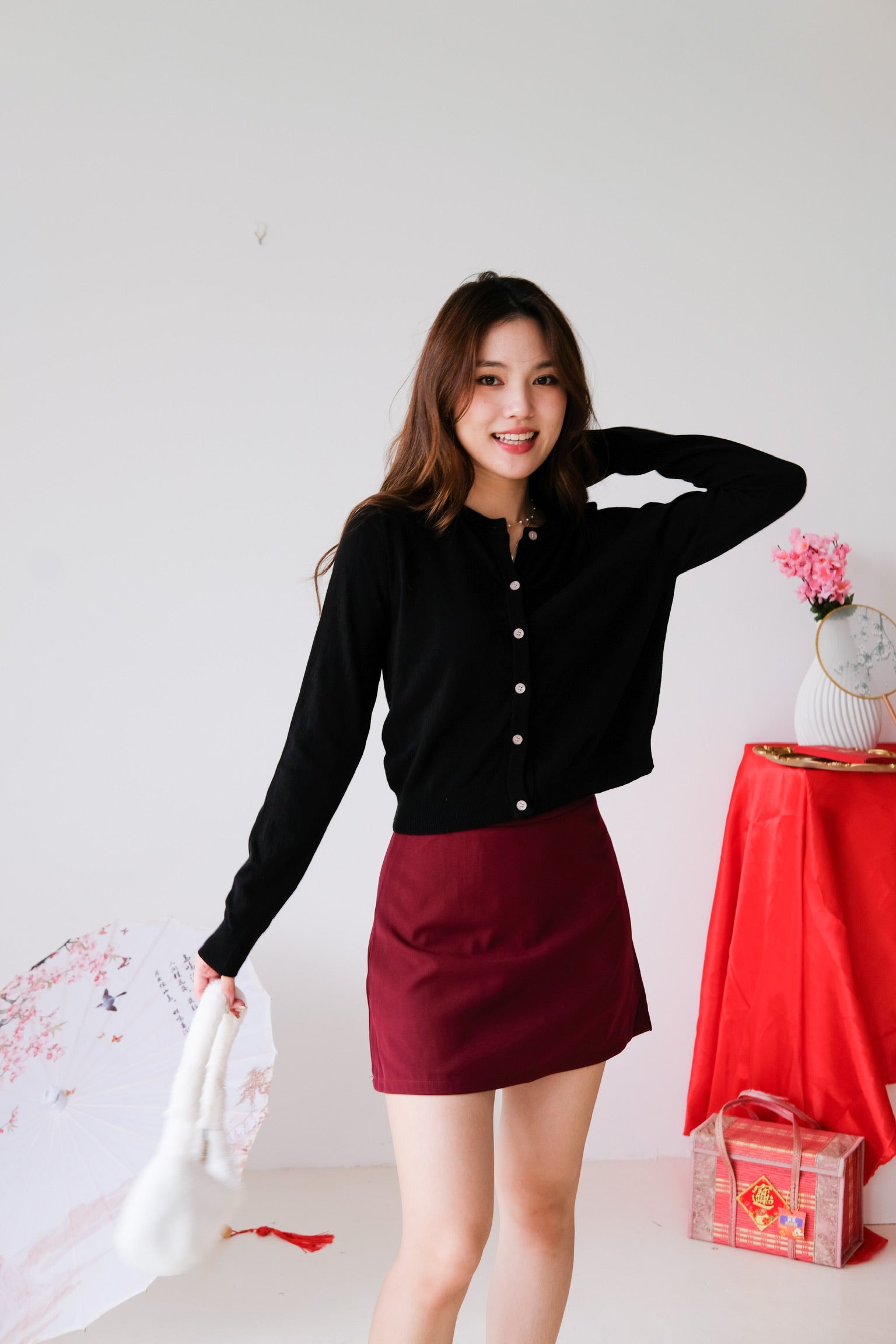 Vynie Cotton Cardigan (Black)