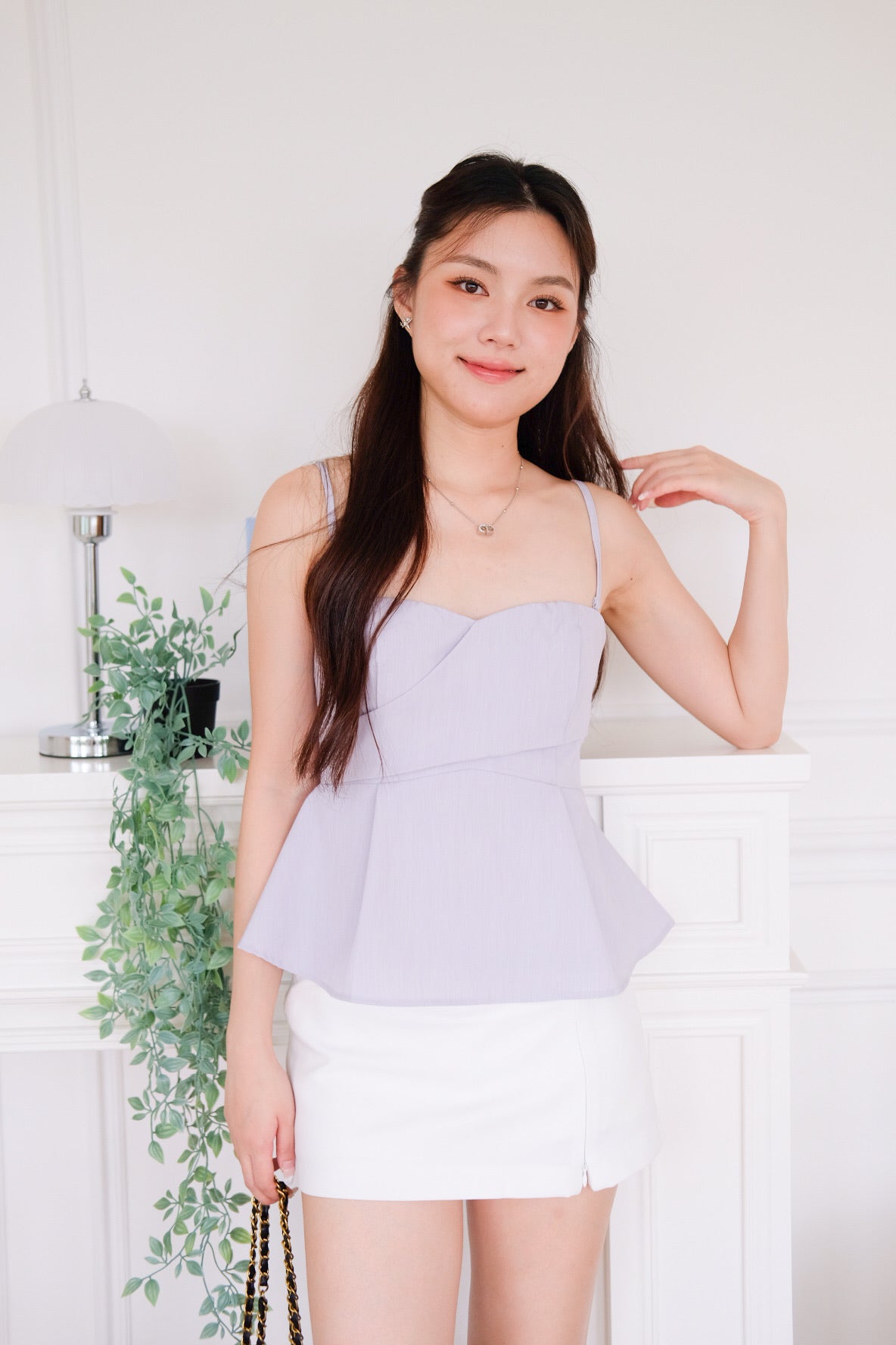 Riviera 2 Ways Padded Peplum Top (Misty Purple)