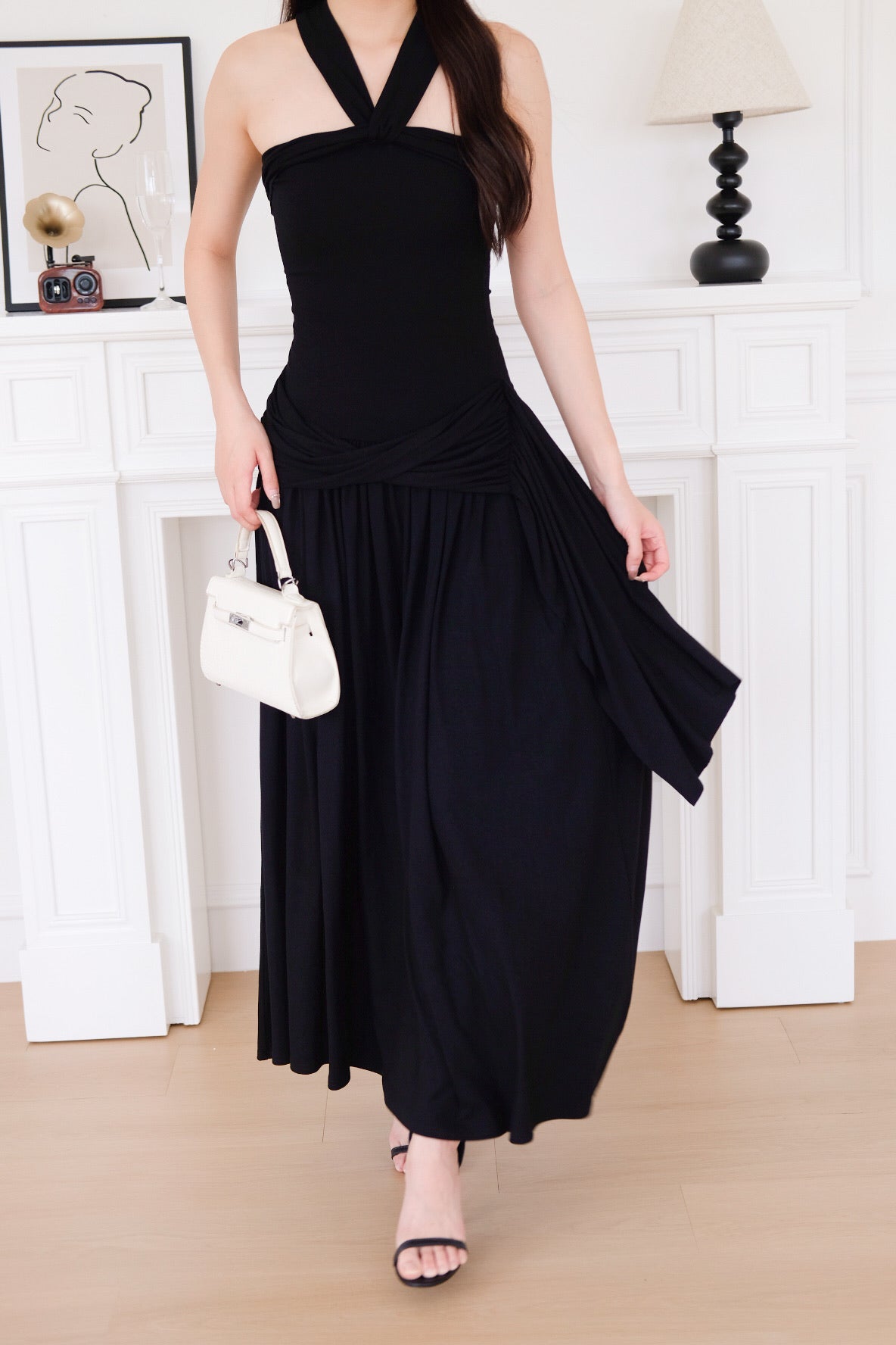 Jessy Toga Cotton Maxi Dress (Black)