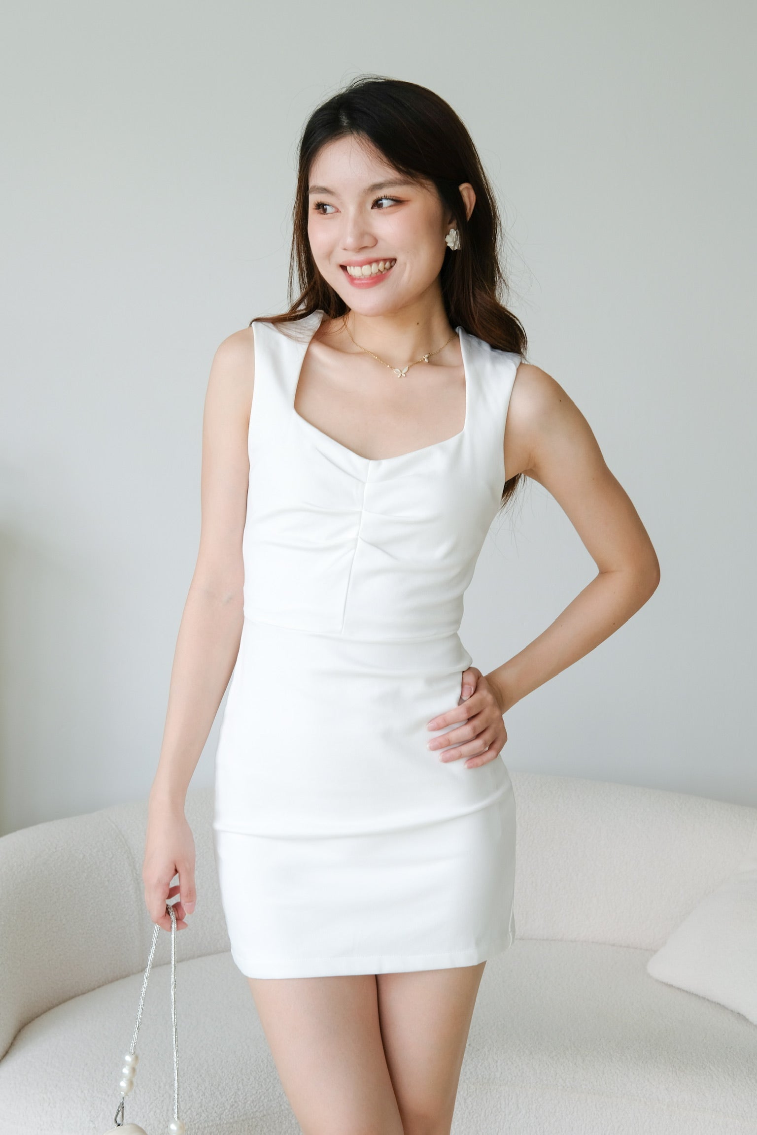 Yannis Sweetheart Dress (White)