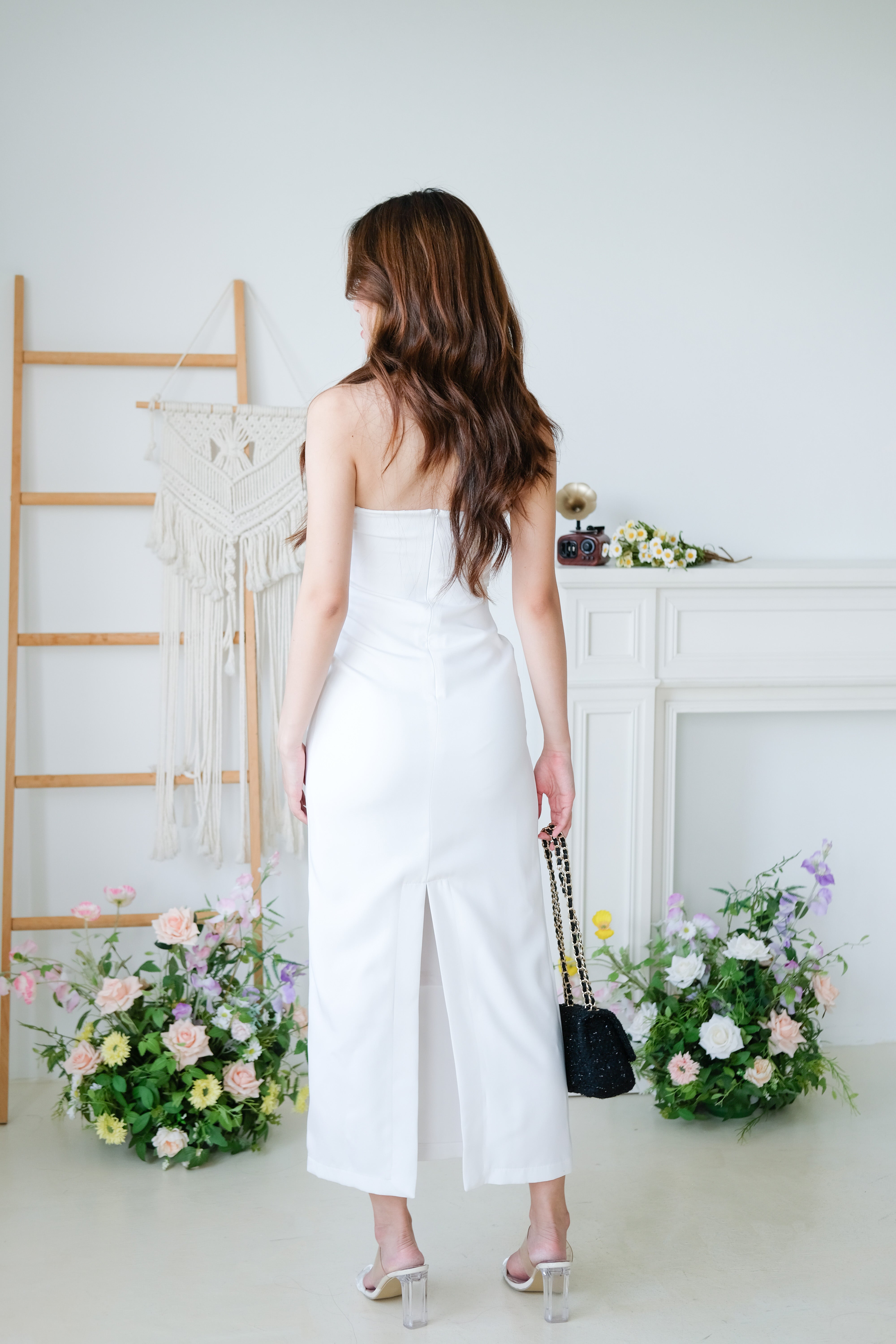 Whitney Tube Maxi Dress (White)