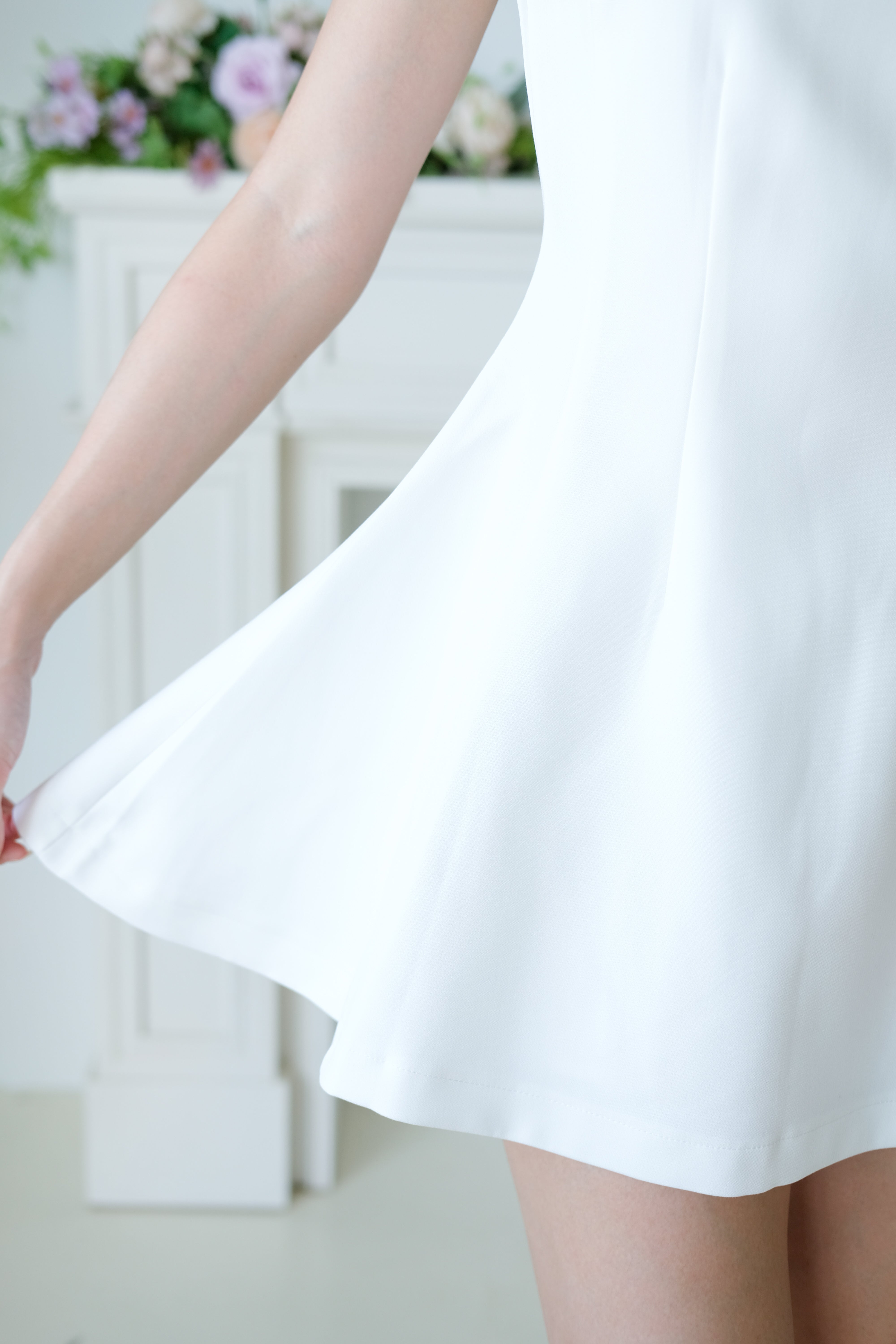 Tasya Skater Dress (White)