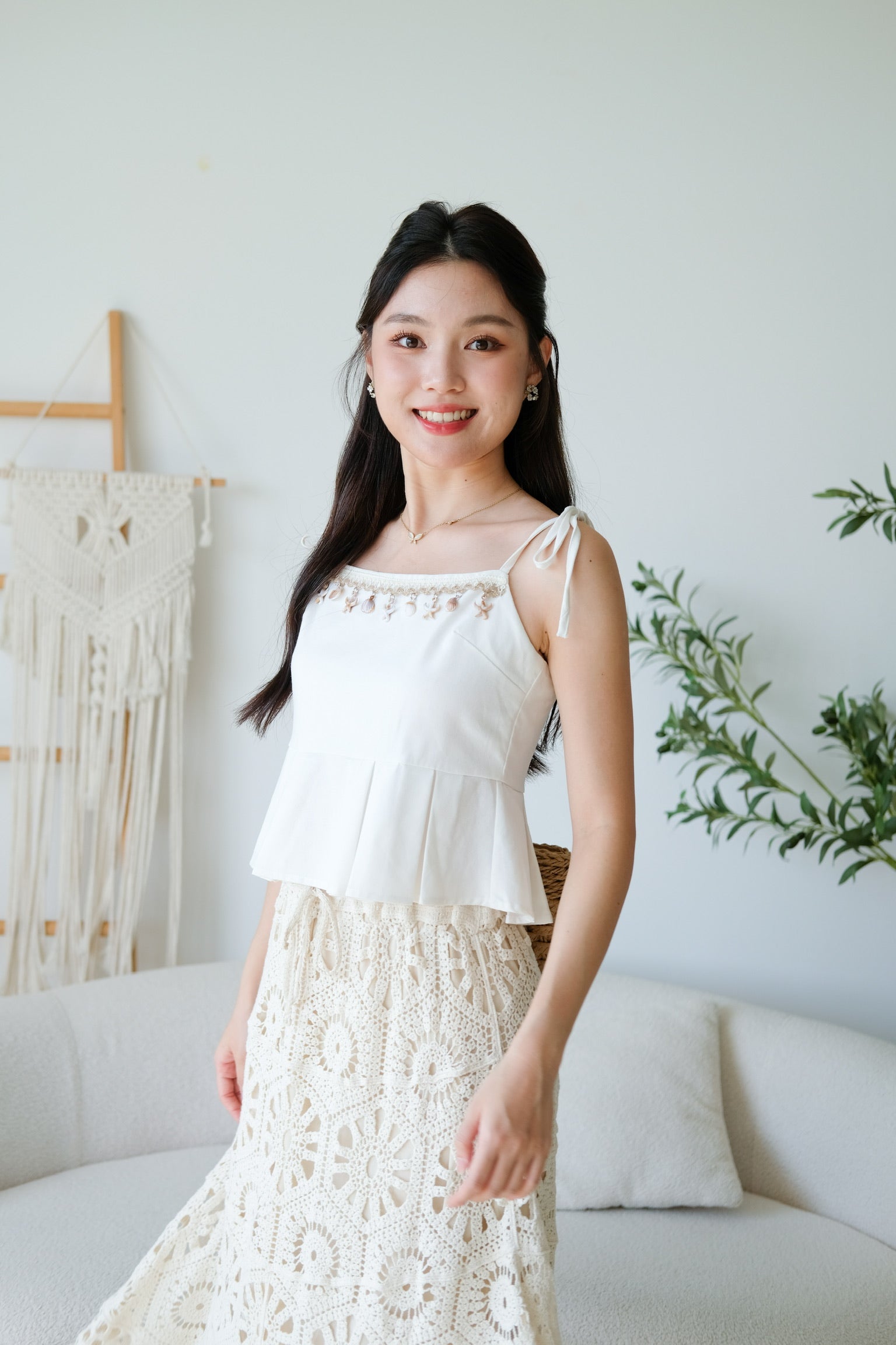 Marise Bohemian Muji Crop (White)