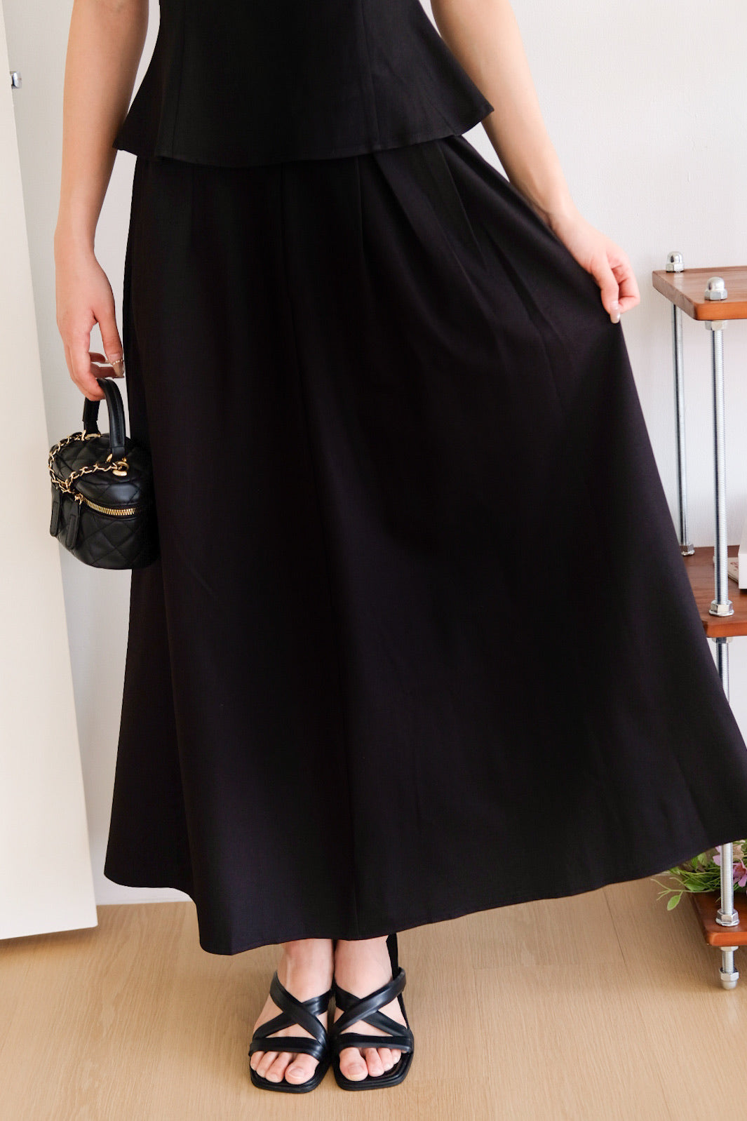 Agnes Halter Maxi Set (Black)