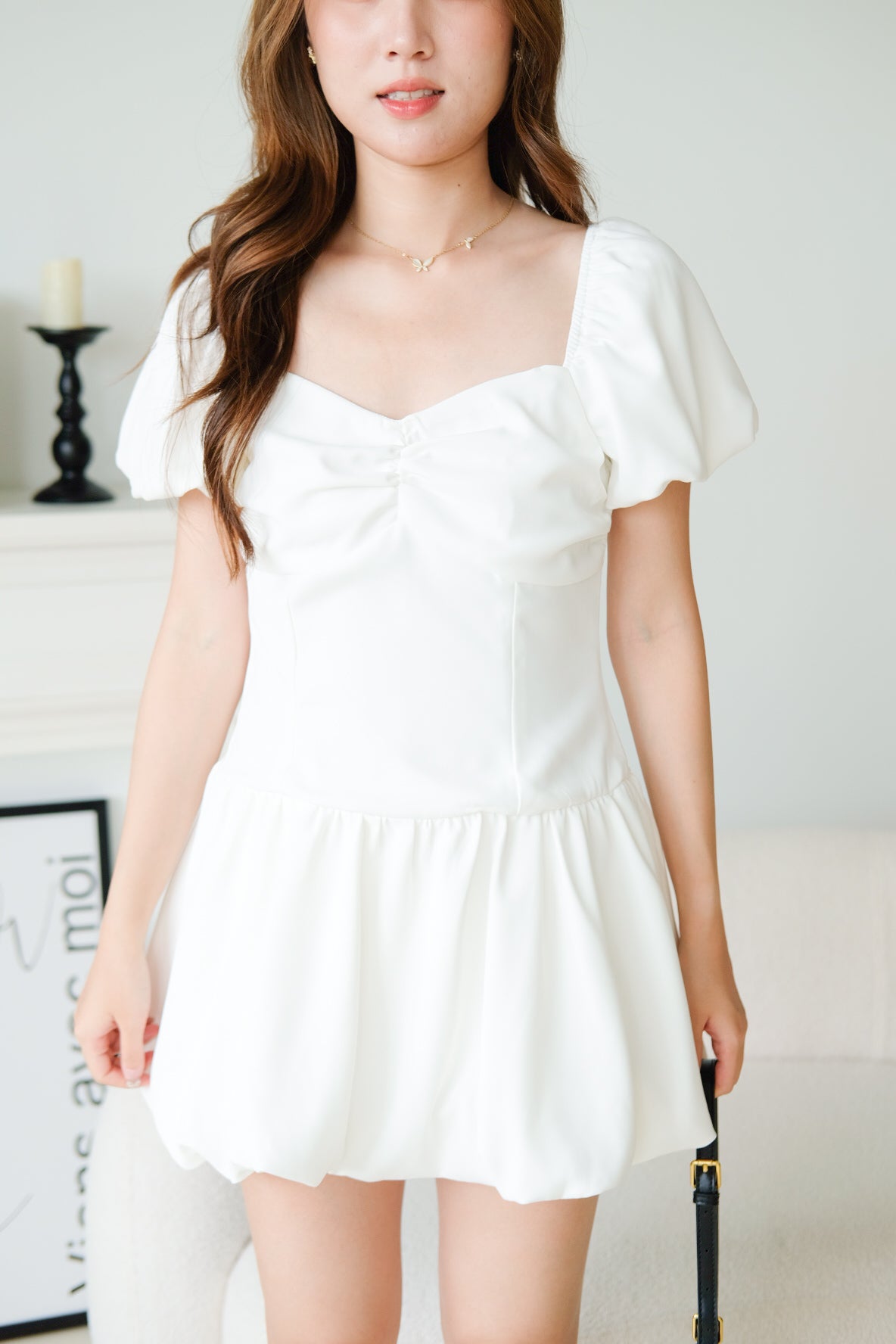 Lucy Sweetheart Bubble Dress (White)