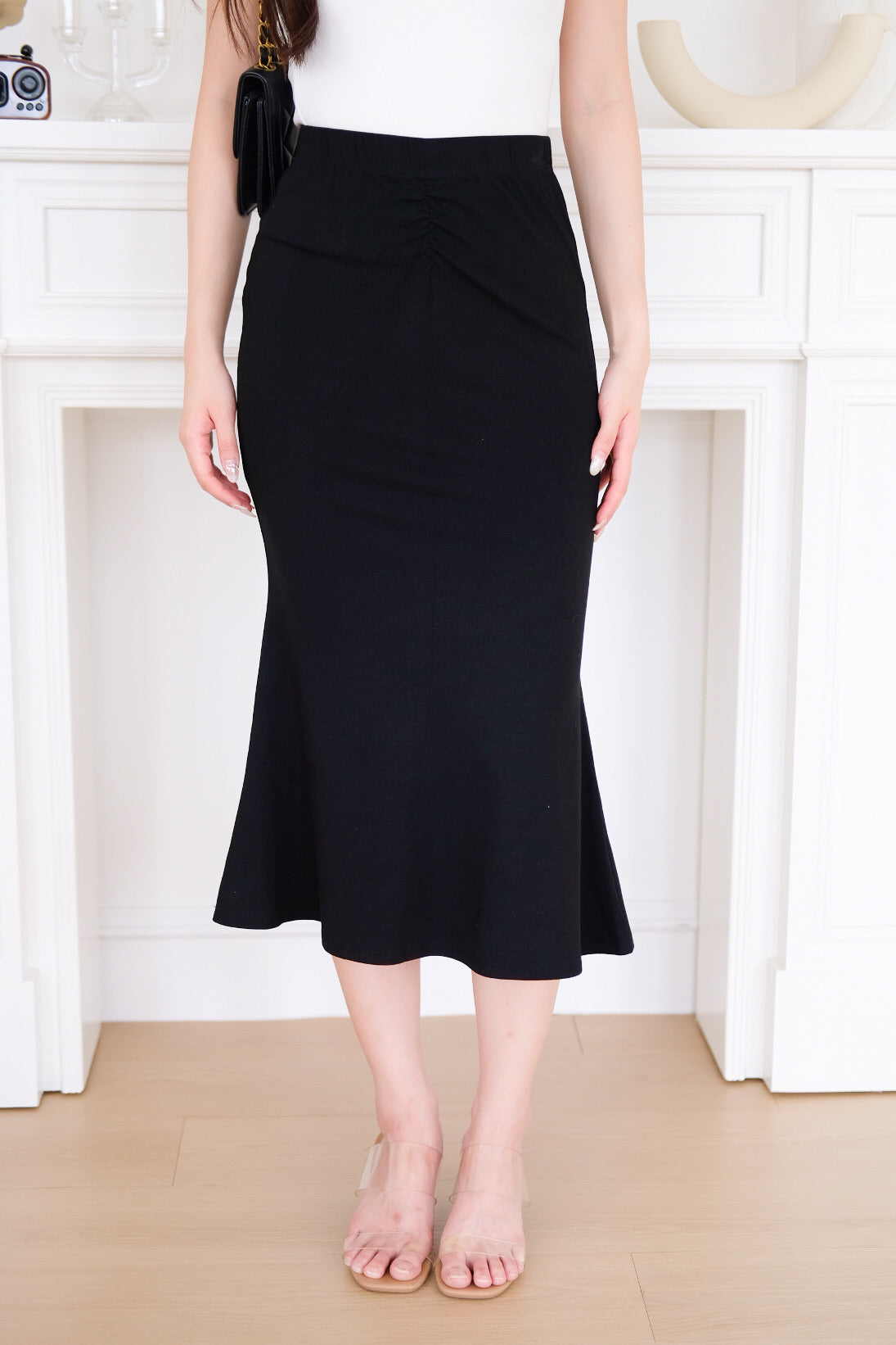 Sienna Cotton Maxi Skirt (Black)