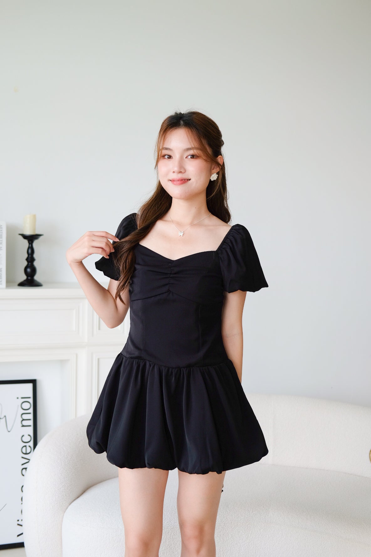 Lucy Sweetheart Bubble Dress (Black)