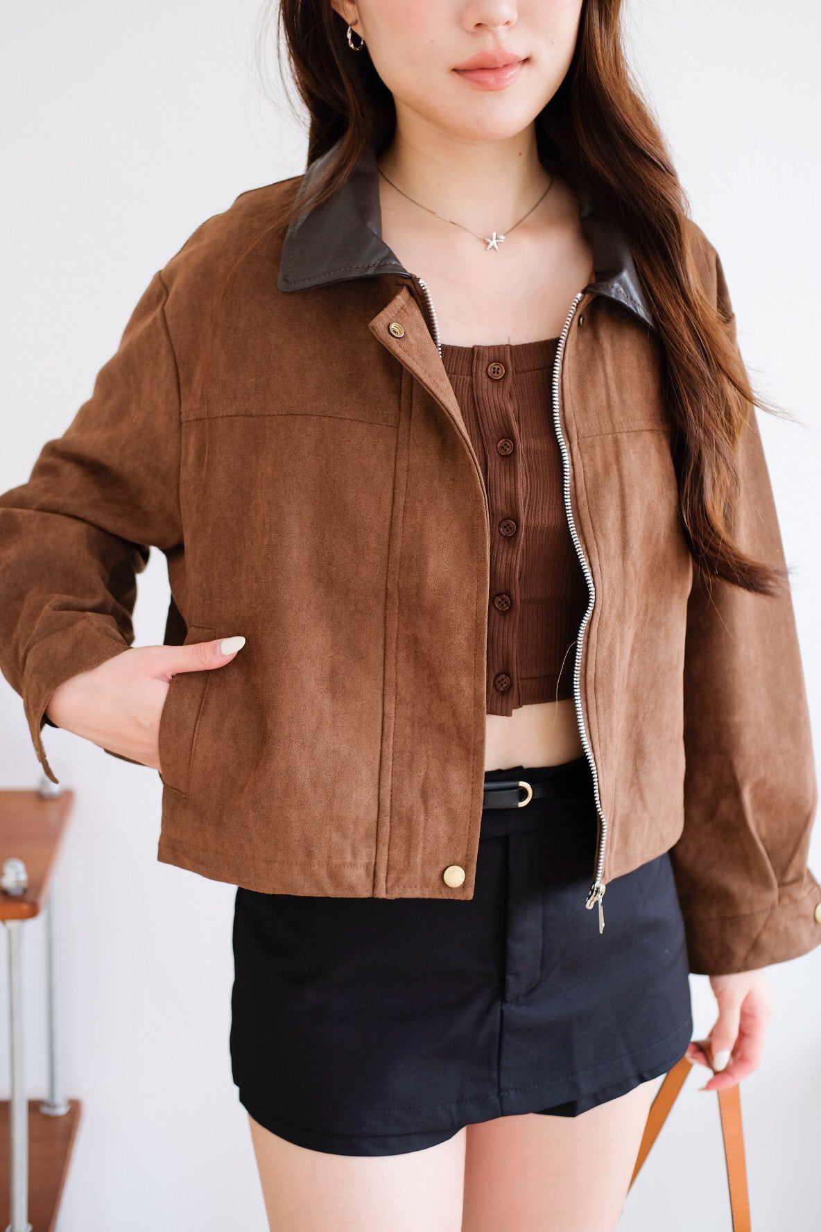 Georgie Suede Jacket (Mocha)