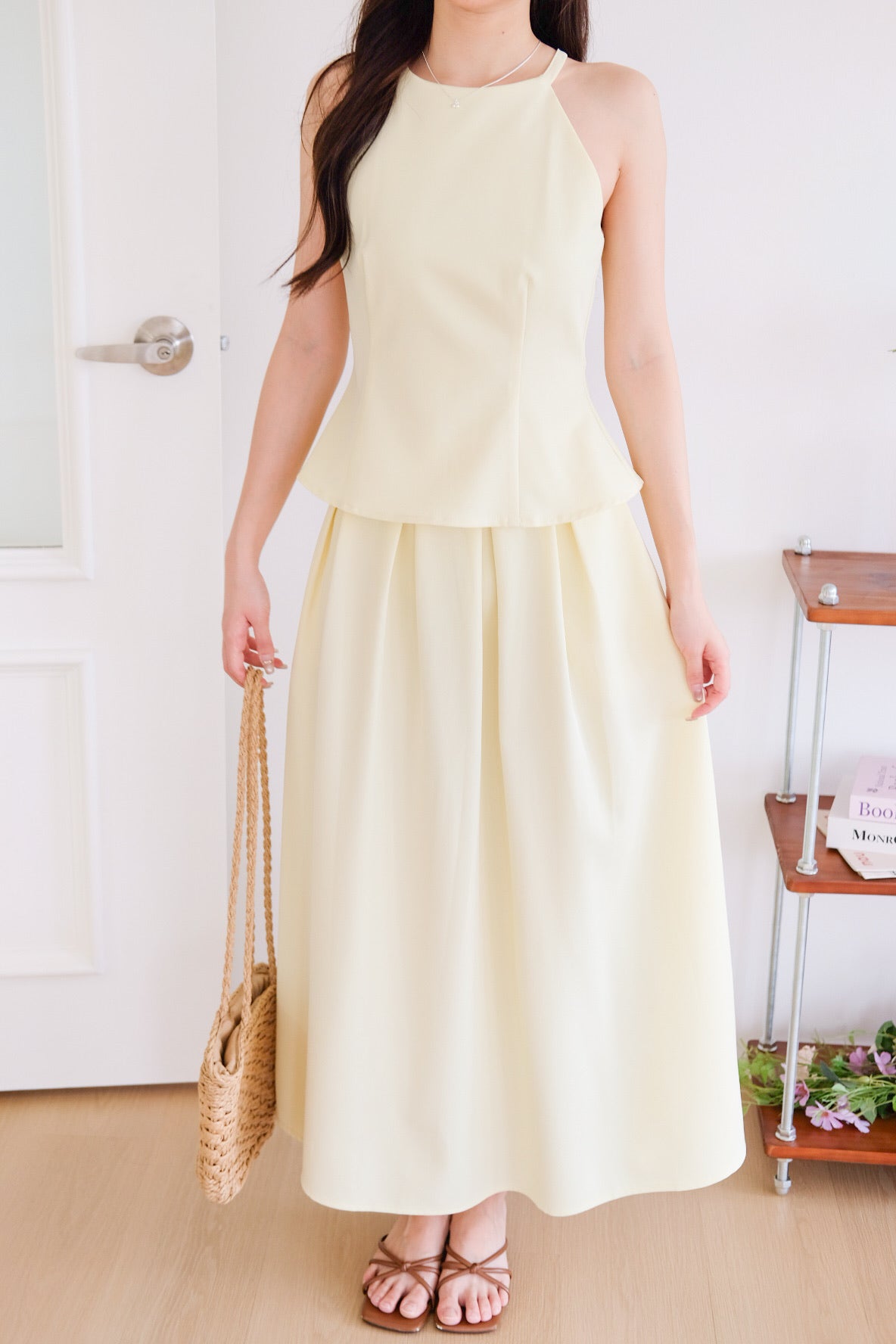 Agnes Halter Maxi Set (Light Yellow)