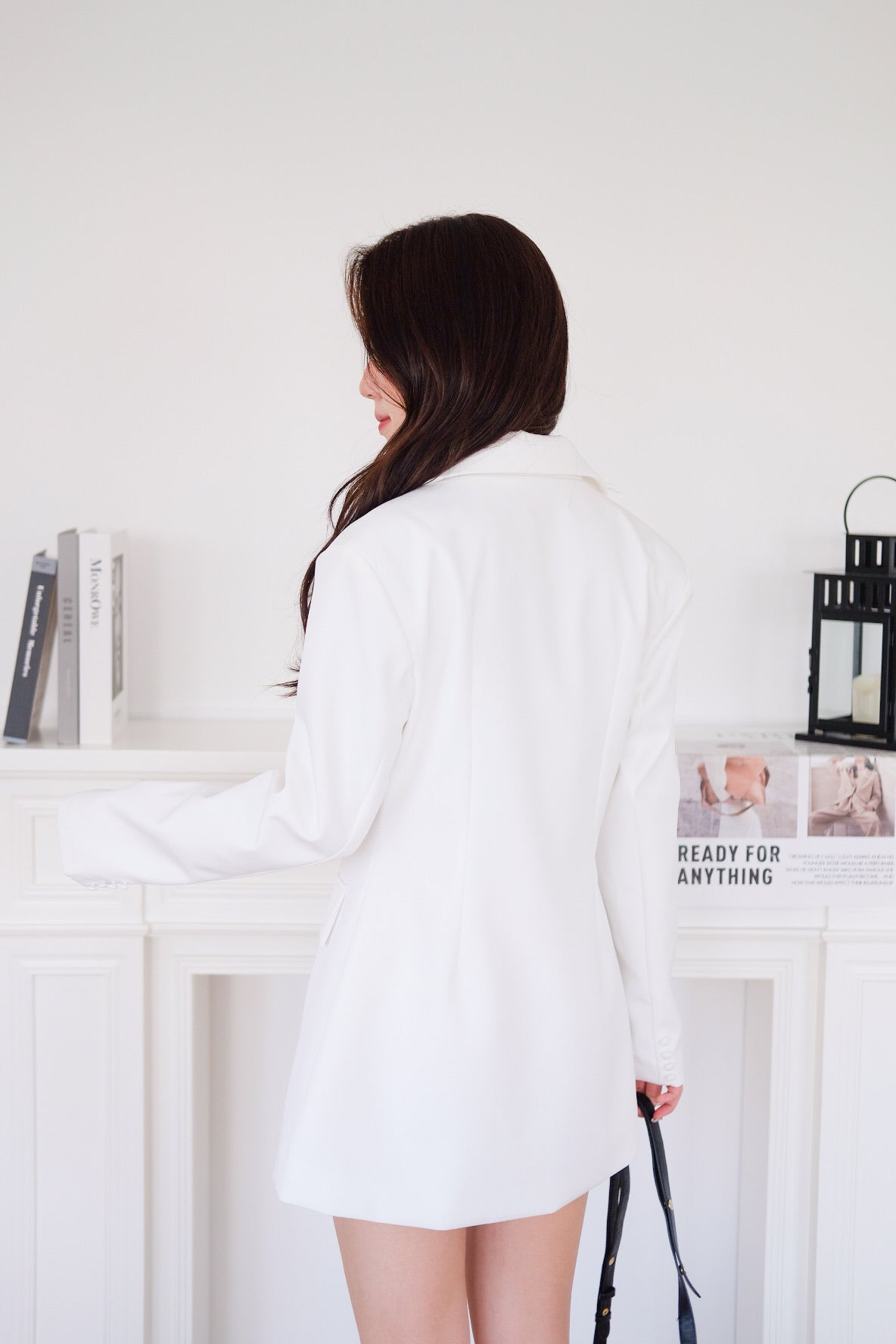 The Executive Blazer Dress (White)