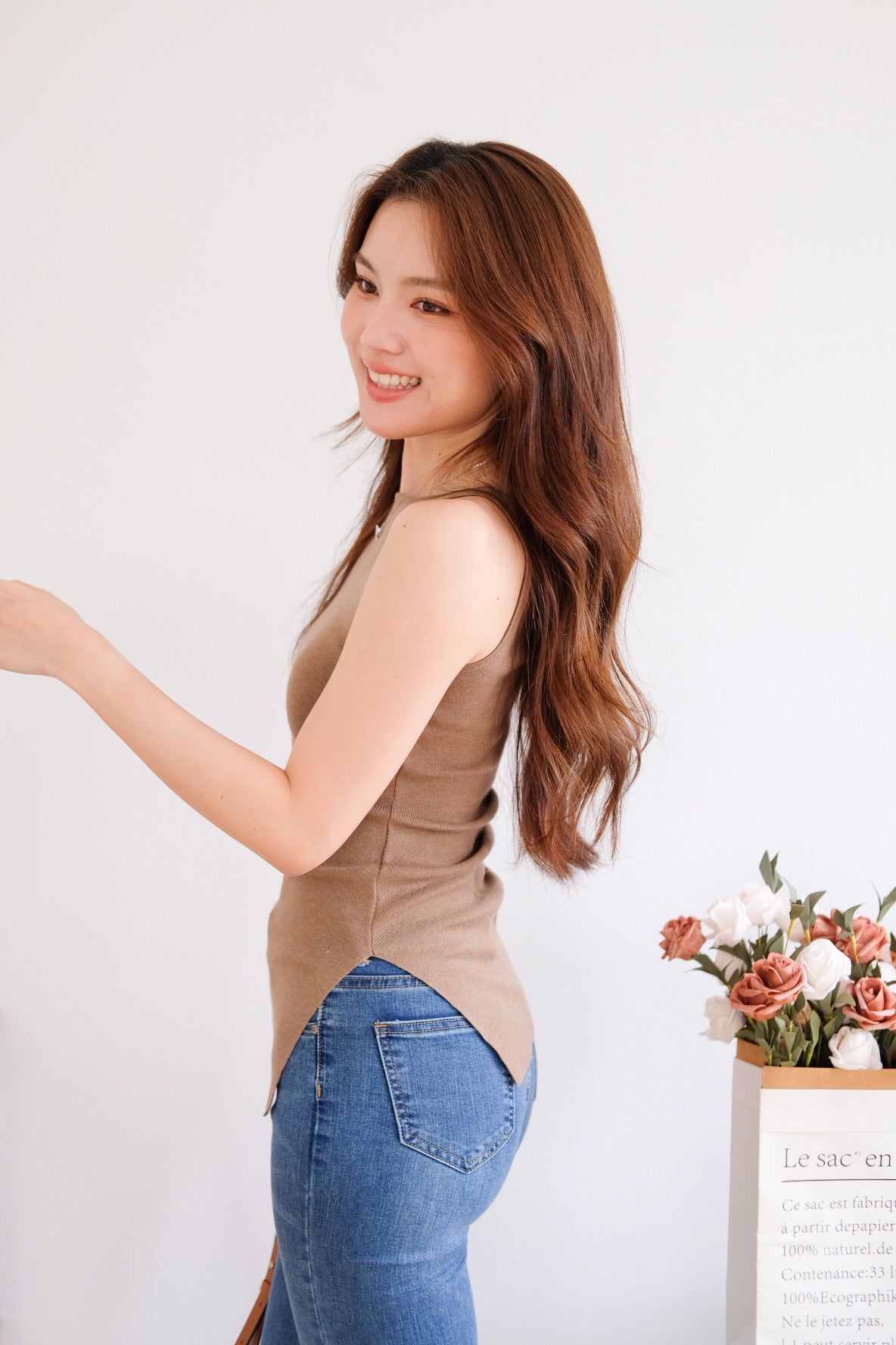 Velisse Boatneck Ruched Top (Coffee)