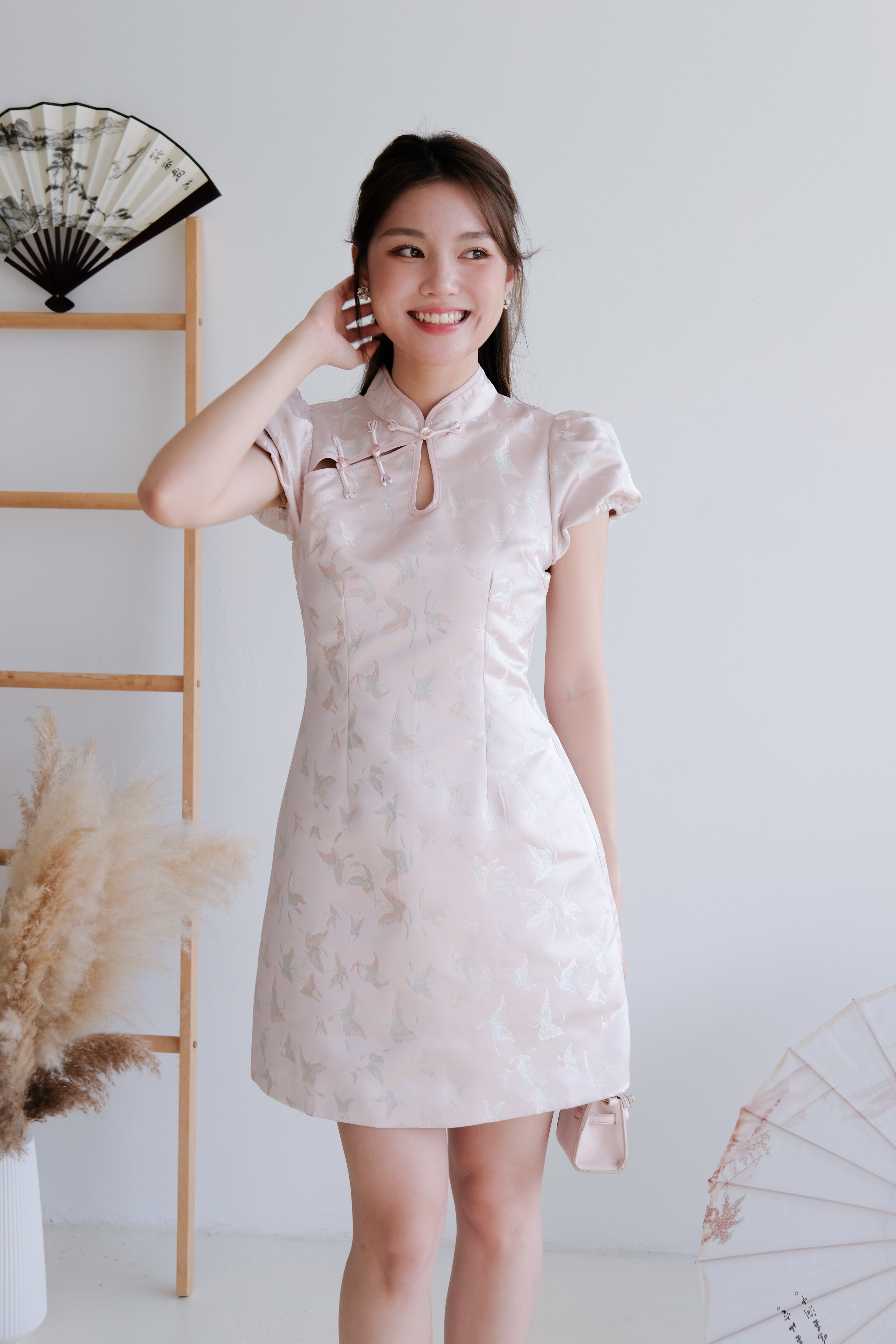 Yixi Phoenix Modern Cheongsam (Silk Pink)