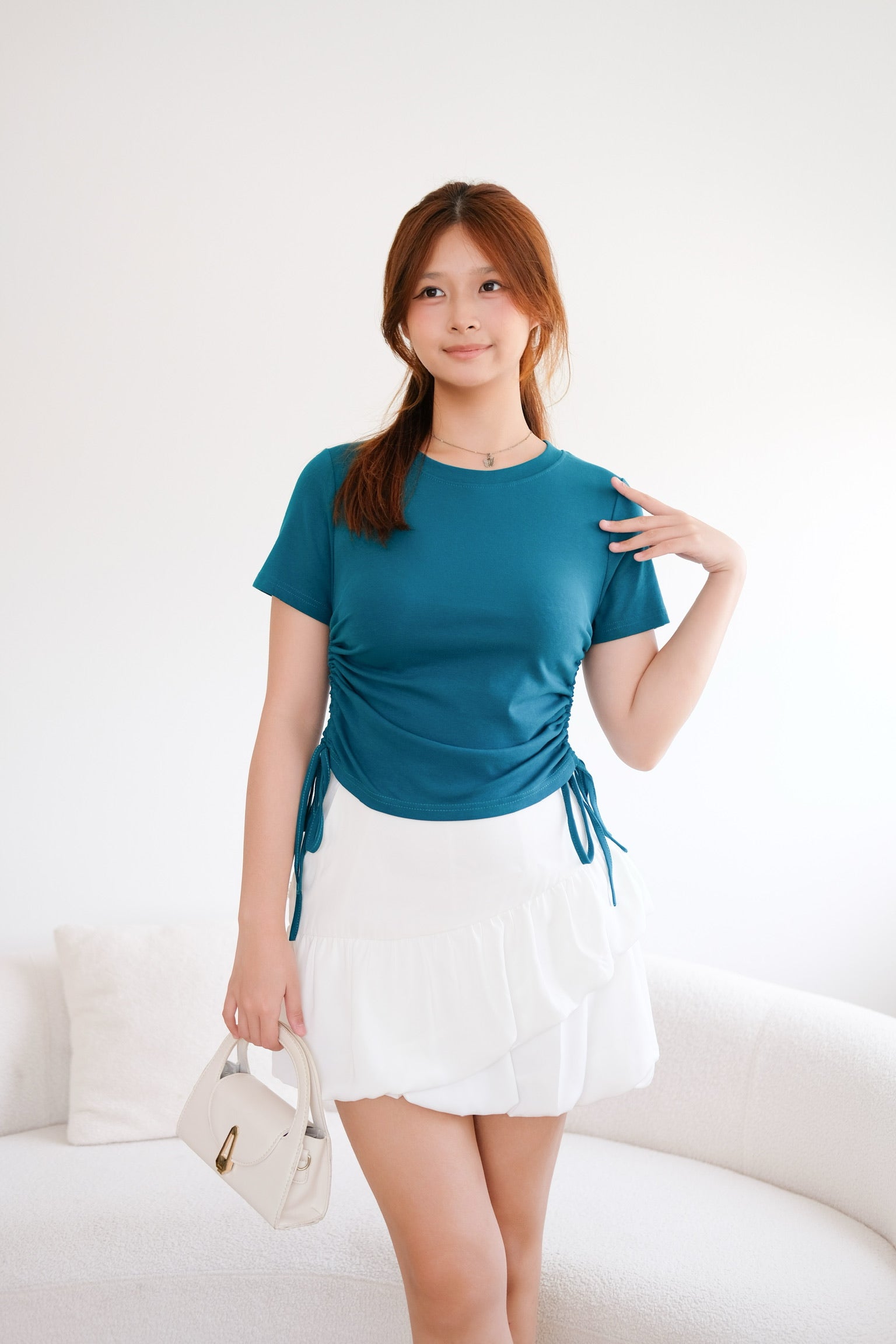 Green Elastic Waist Top