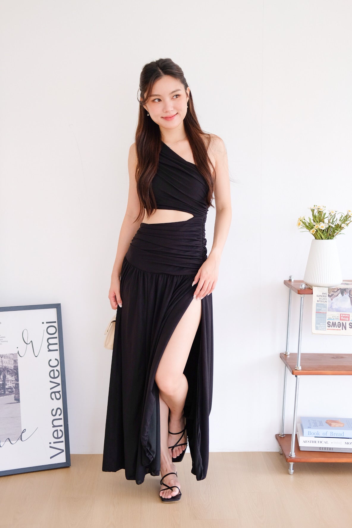 Eclipse Toga Cut Out Maxi Dress (Black)