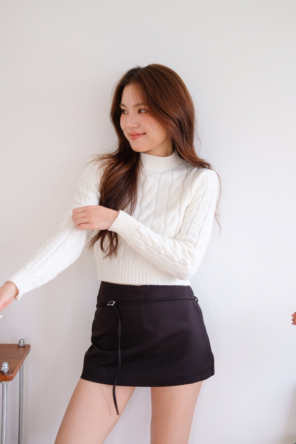 Jeanie Cable Knit Sweater (White)