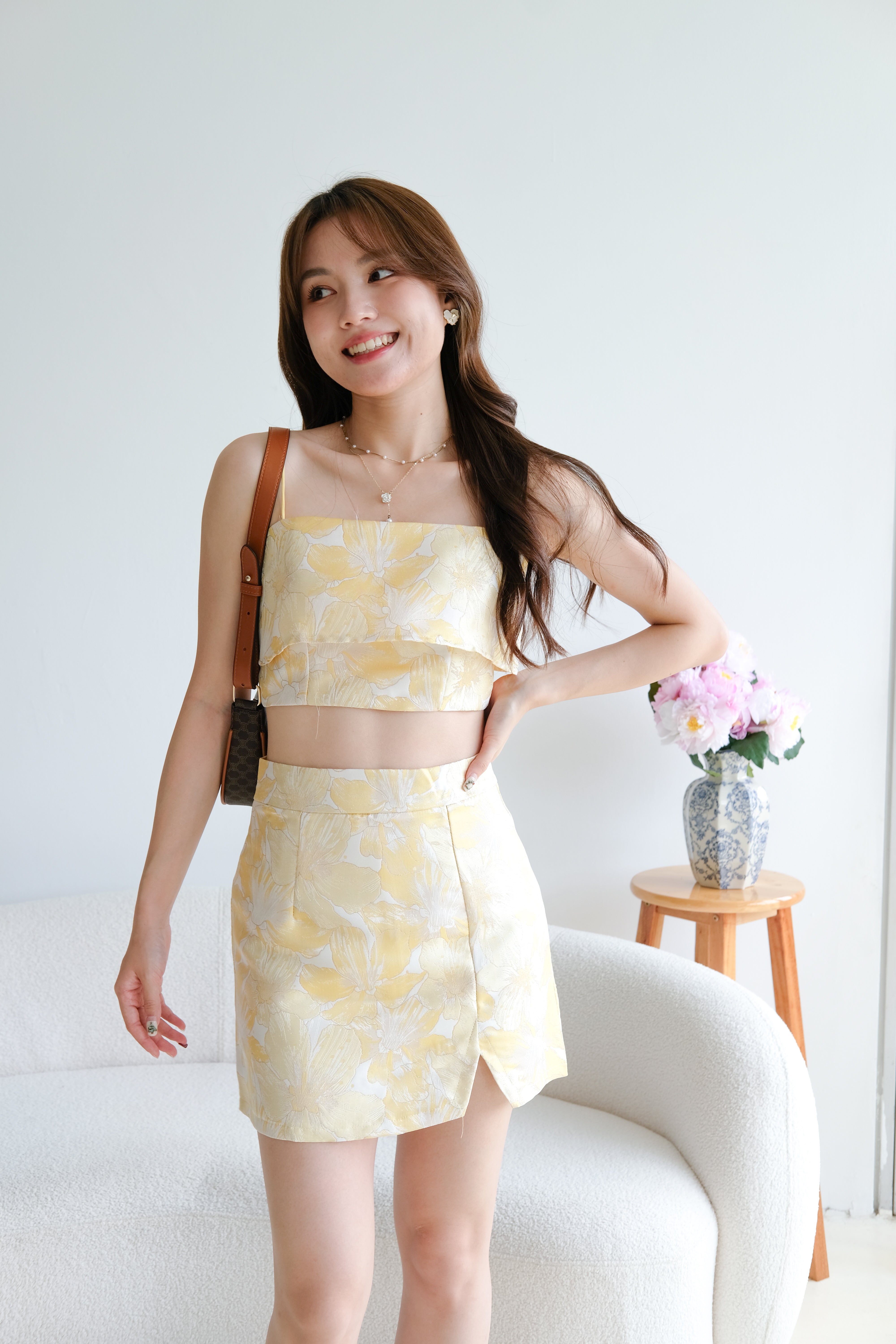 Hui Qi Floral Overlap Set (Yellow)