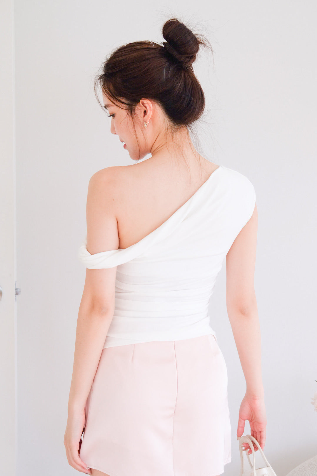 Darcey Ribbon Satin Skorts (Baby Pink)