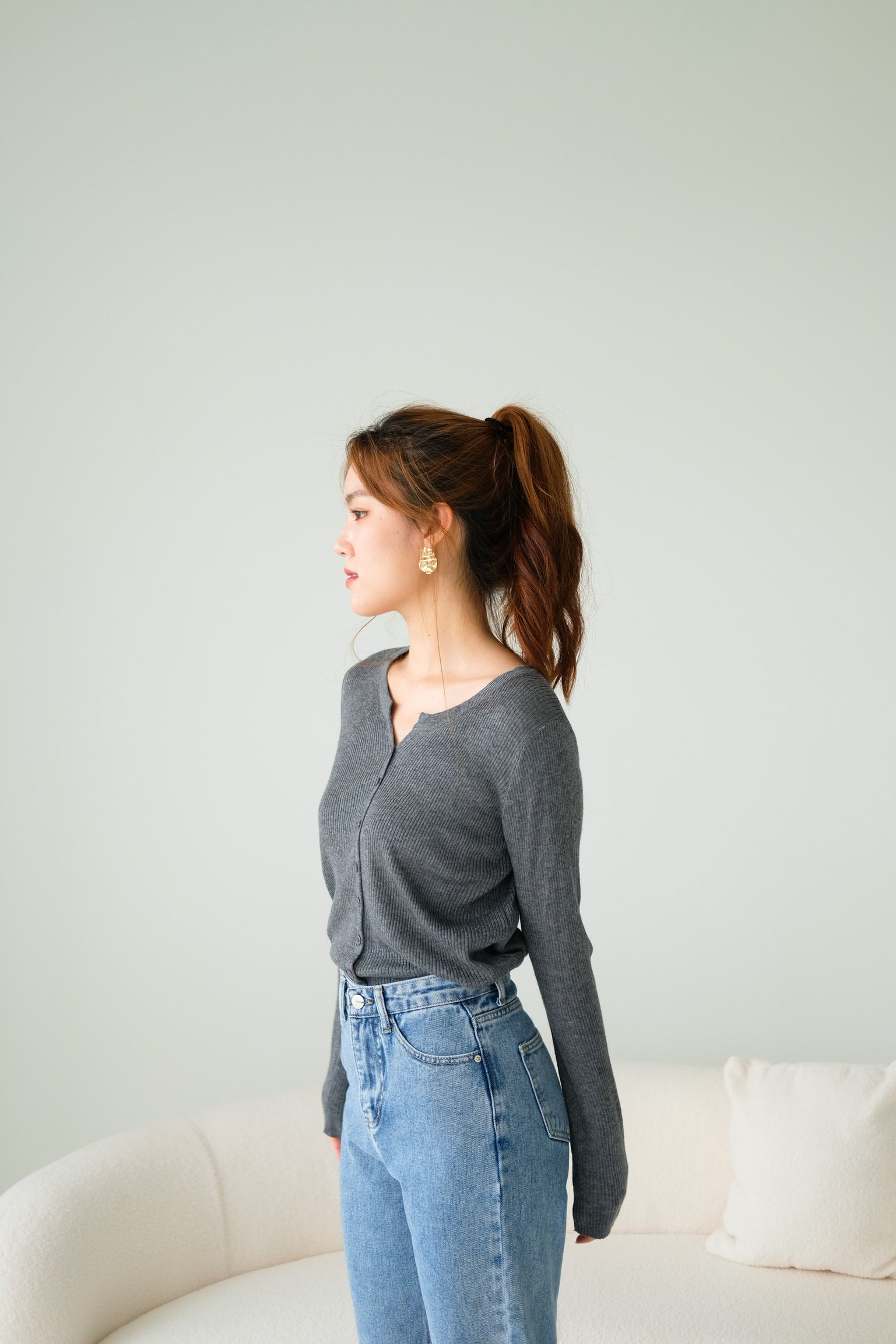 Ultimate Comfy Sleeves Top (Grey)