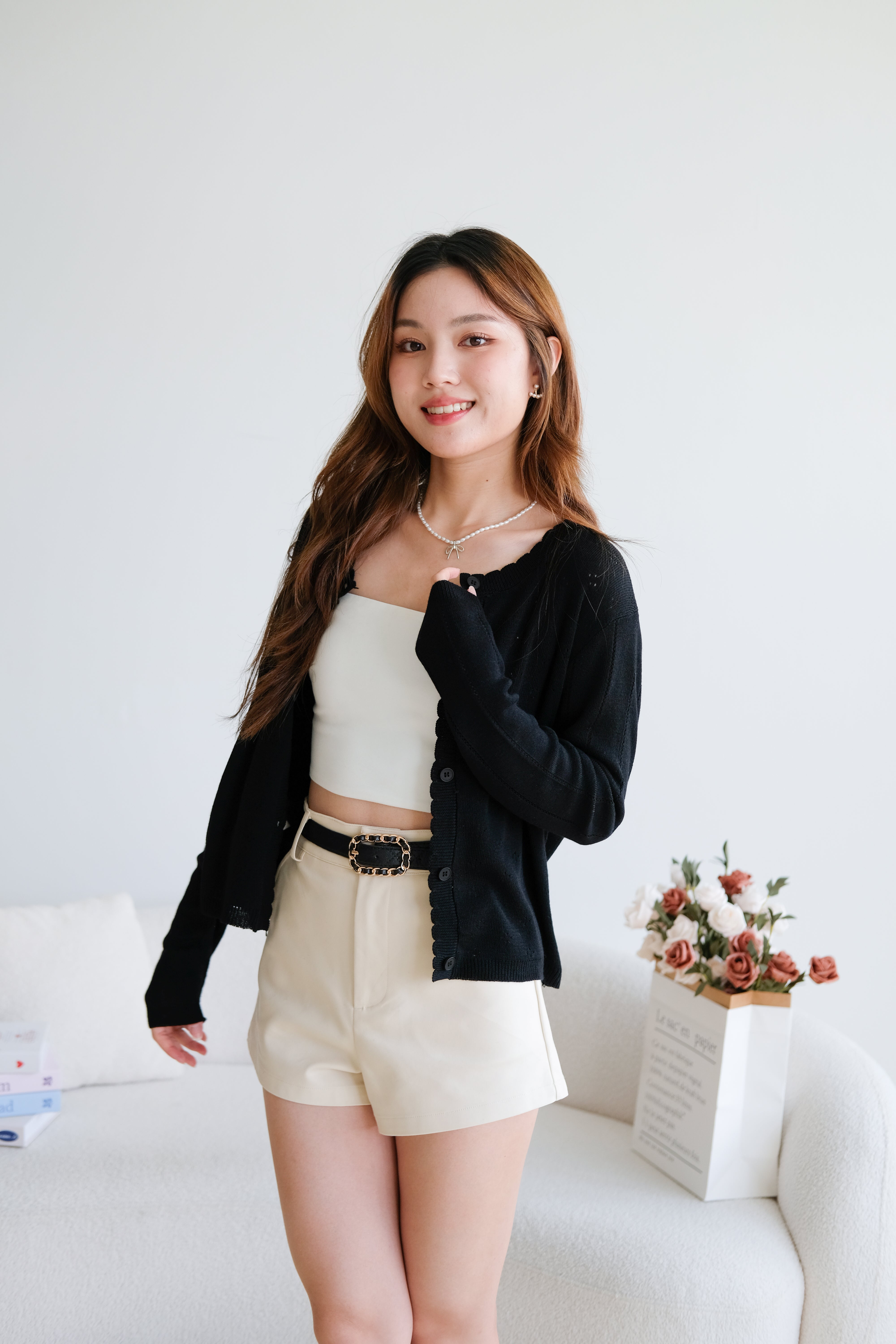 Kasley Light Knit Cardigan (Black)