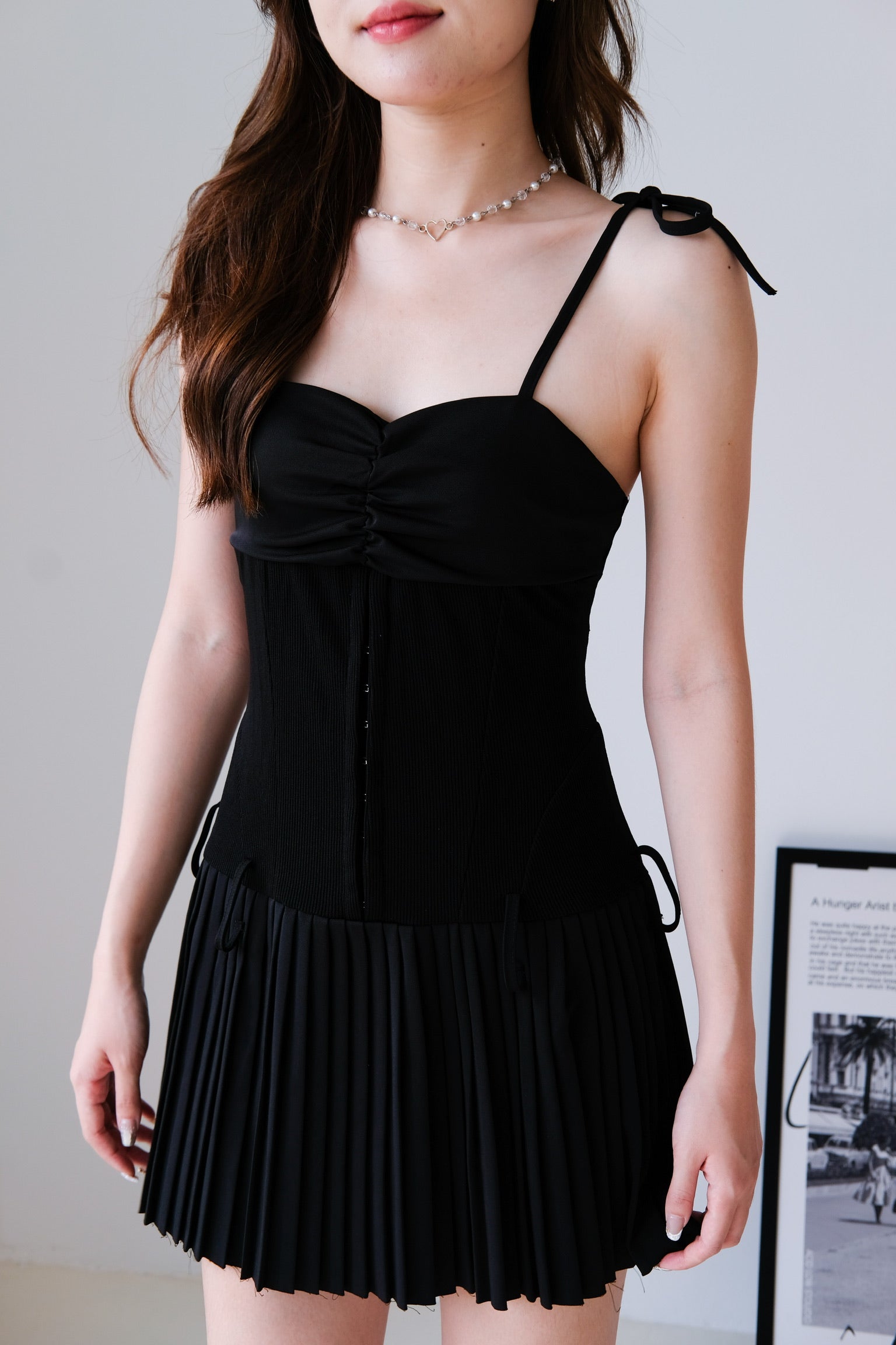 Larissa Ballerina Pleated Dress (Black)