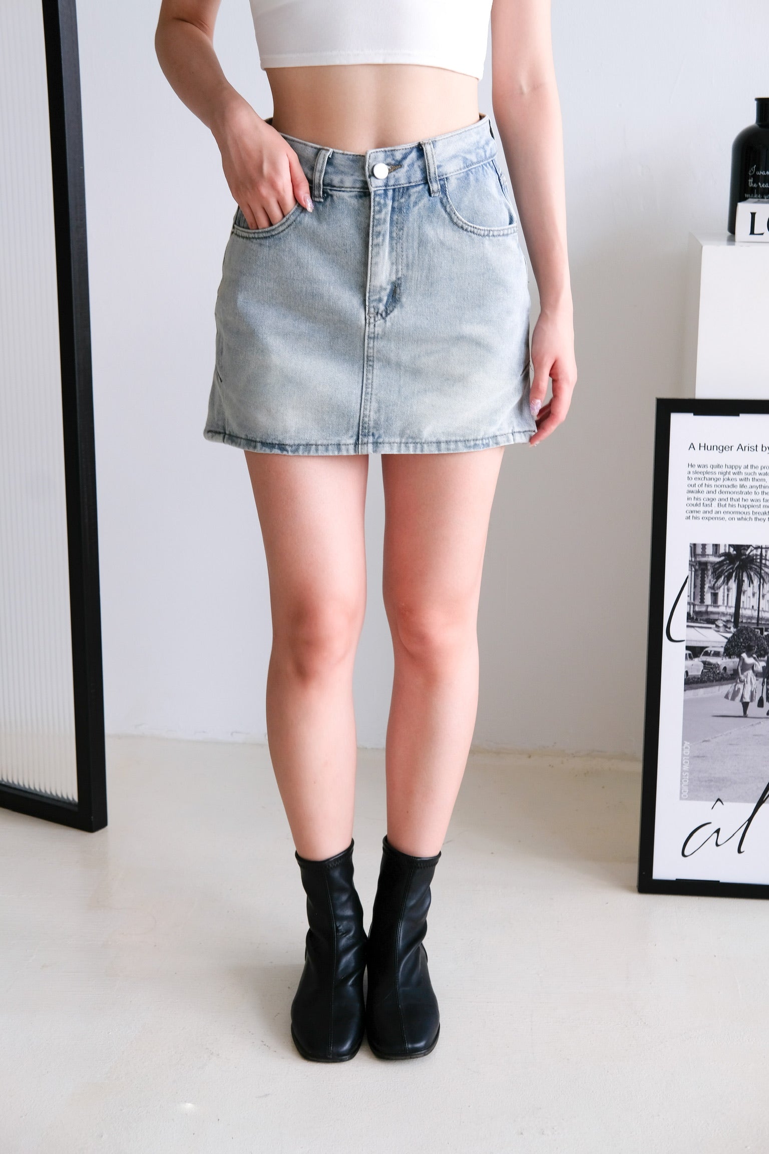 Jordyn Denim Skorts (Light Blue)