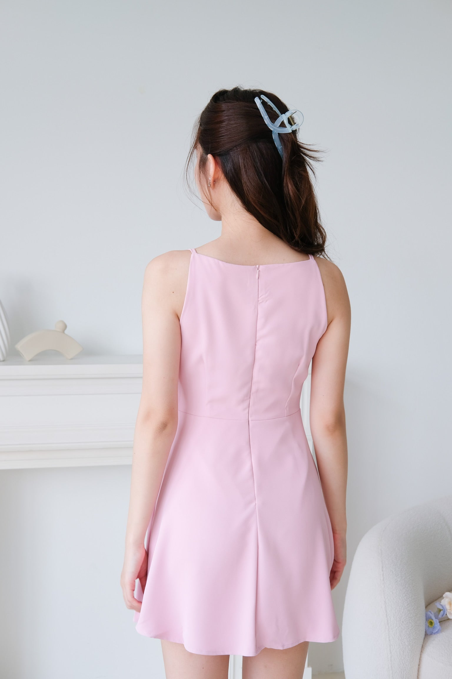 Stella Boatneck Flare Dress (Punch Pink)