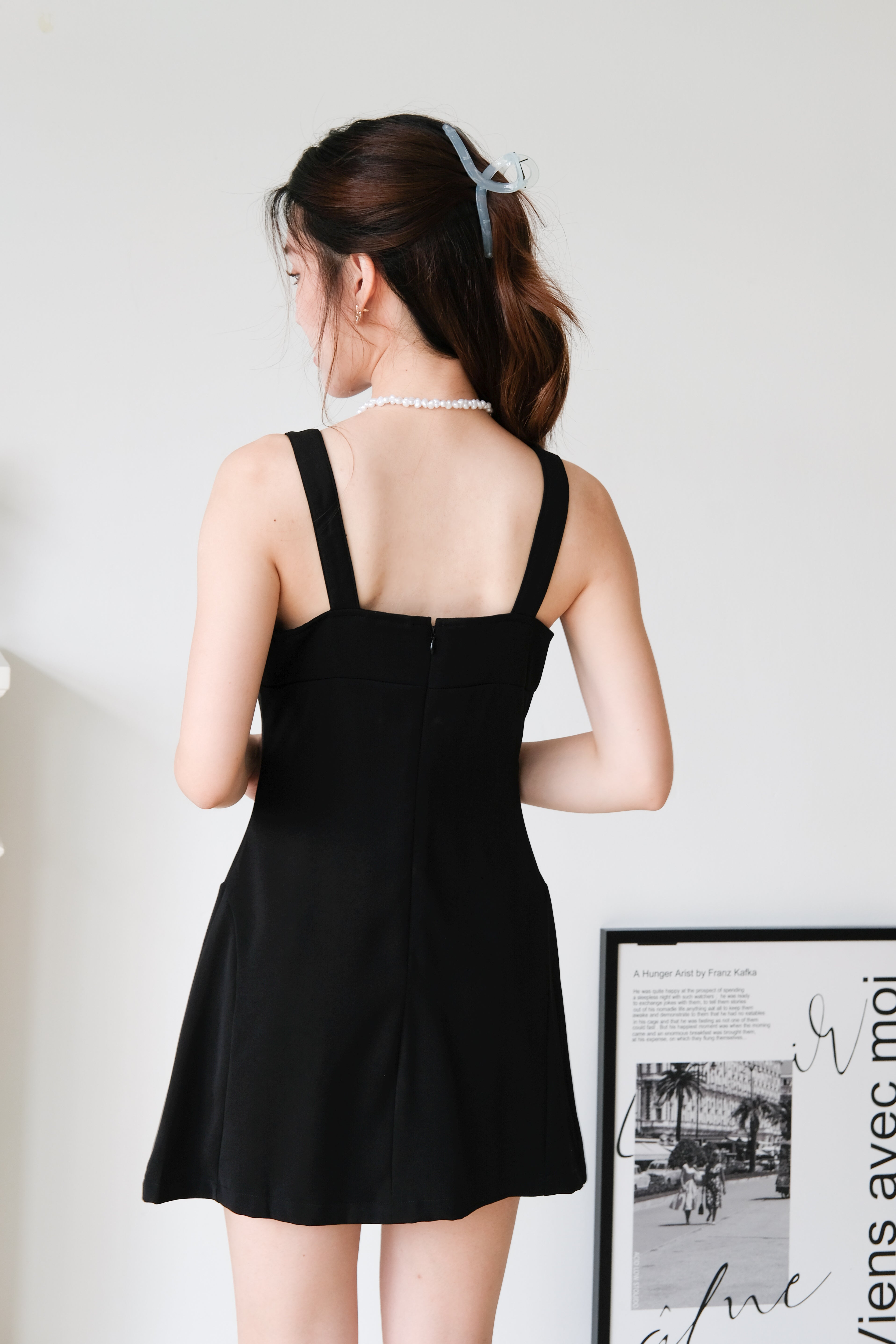 Kailey Vintage Button Dress (Black)