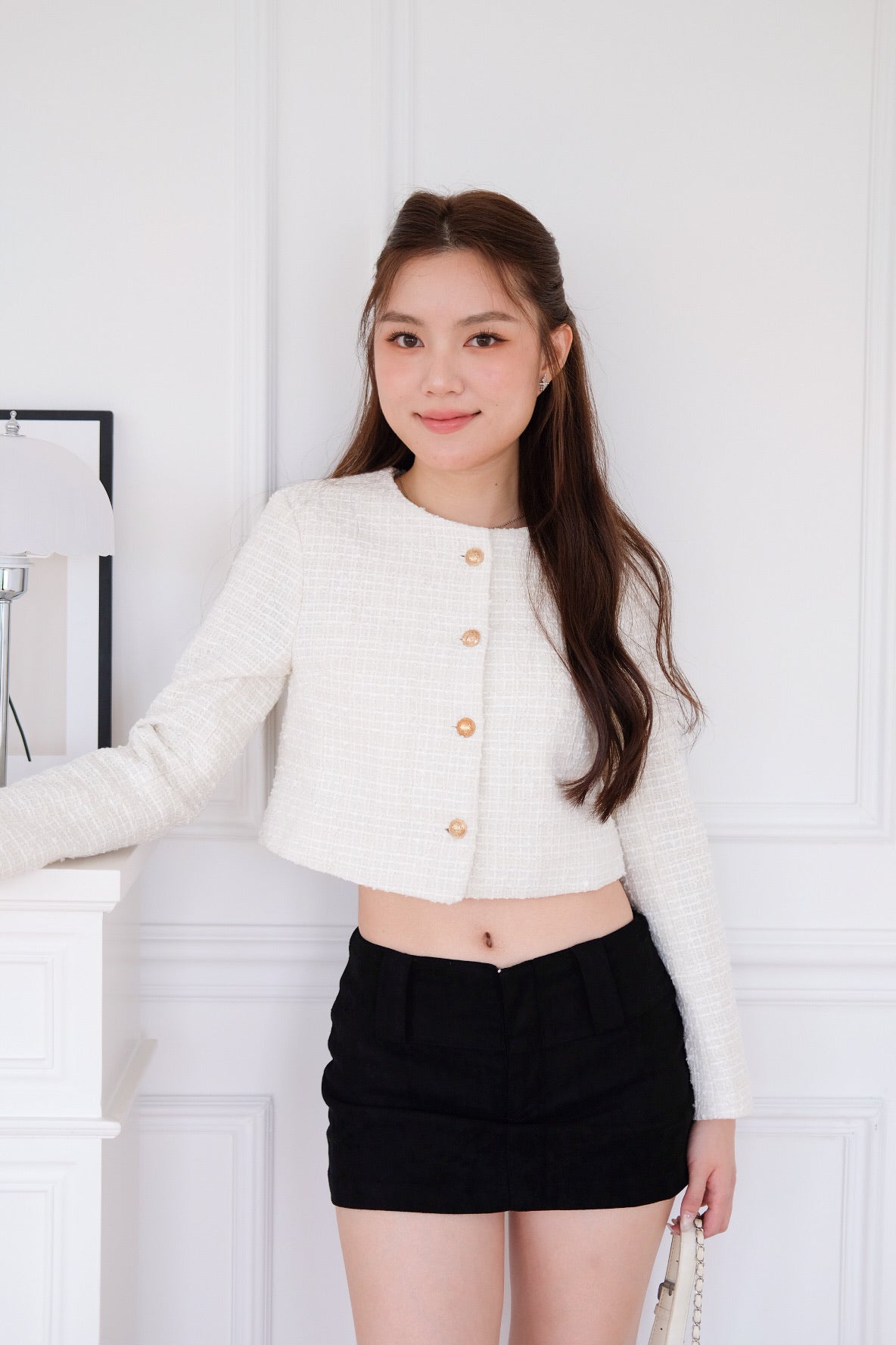 Éclair Tweed Outerwear (Cream) [ETA 10 Sept]