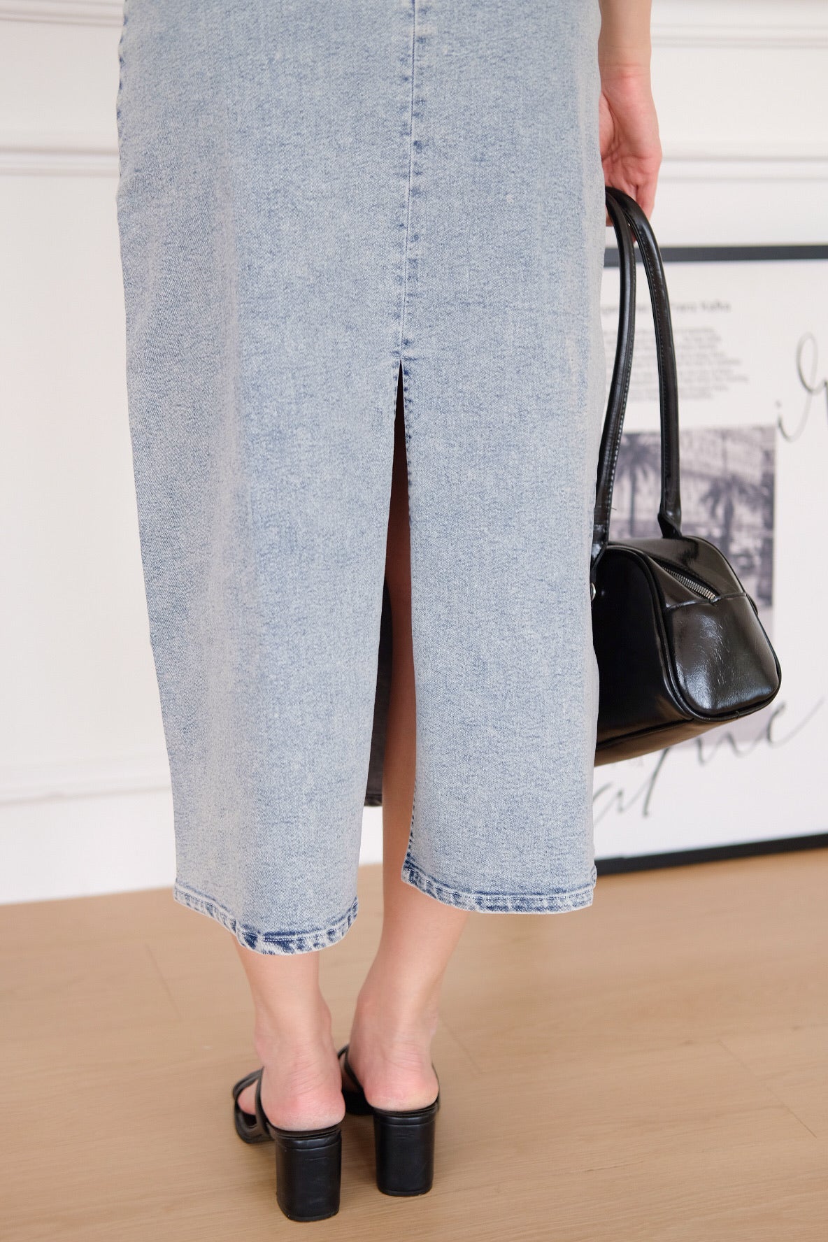 Revolution A Line Denim Maxi Dress (Light Blue)