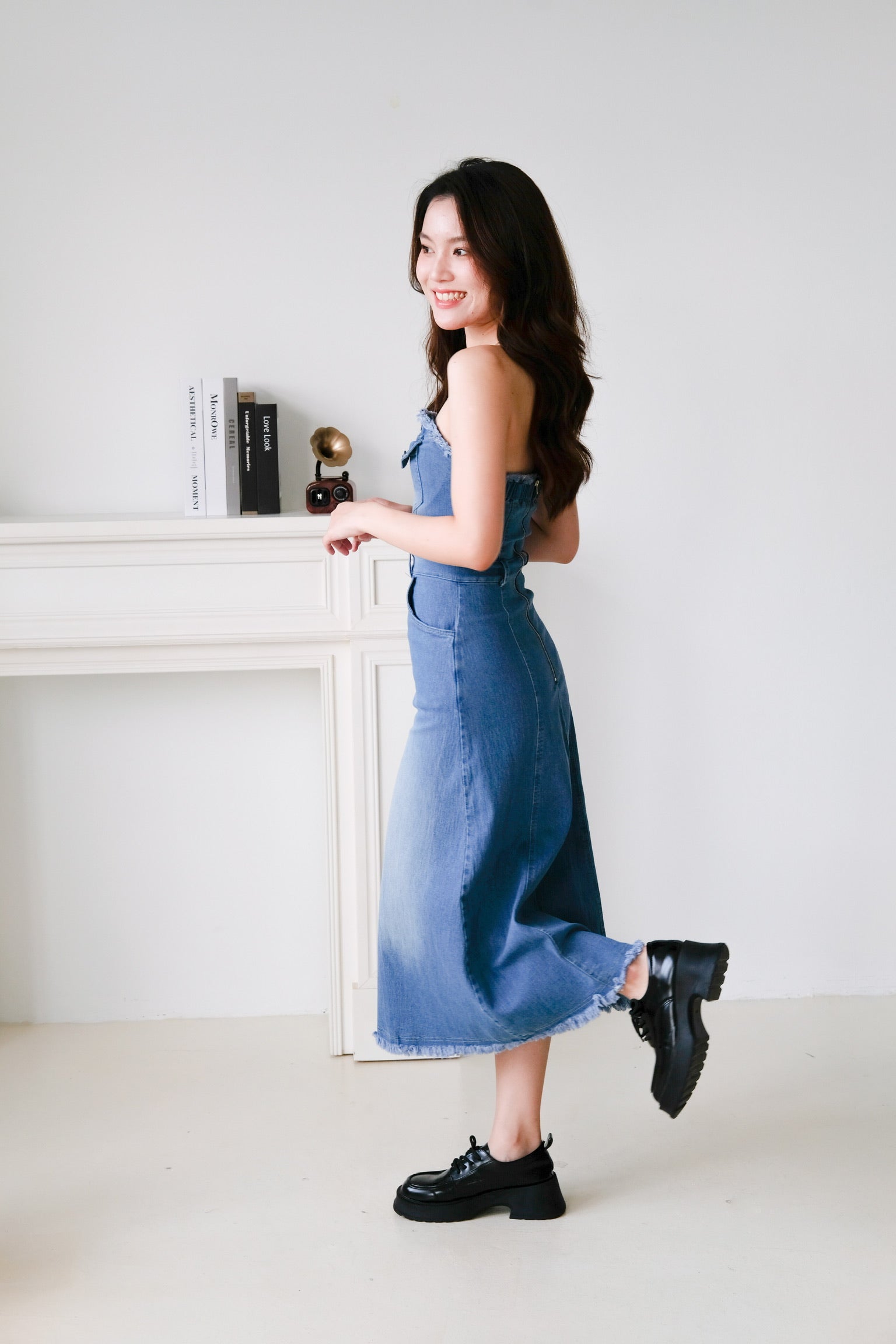 Altitude Denim Tube Maxi Dress (Dark Wash)