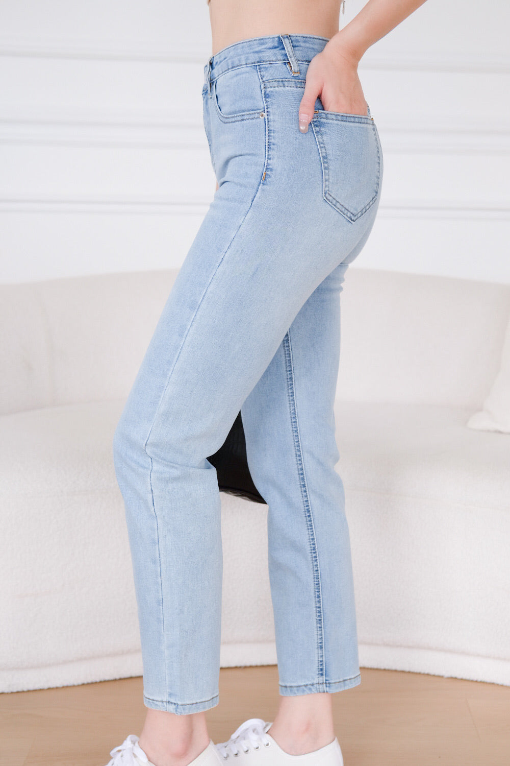 Groundbreaker Slim Fit Straight Leg Denim Jeans (Light Blue)