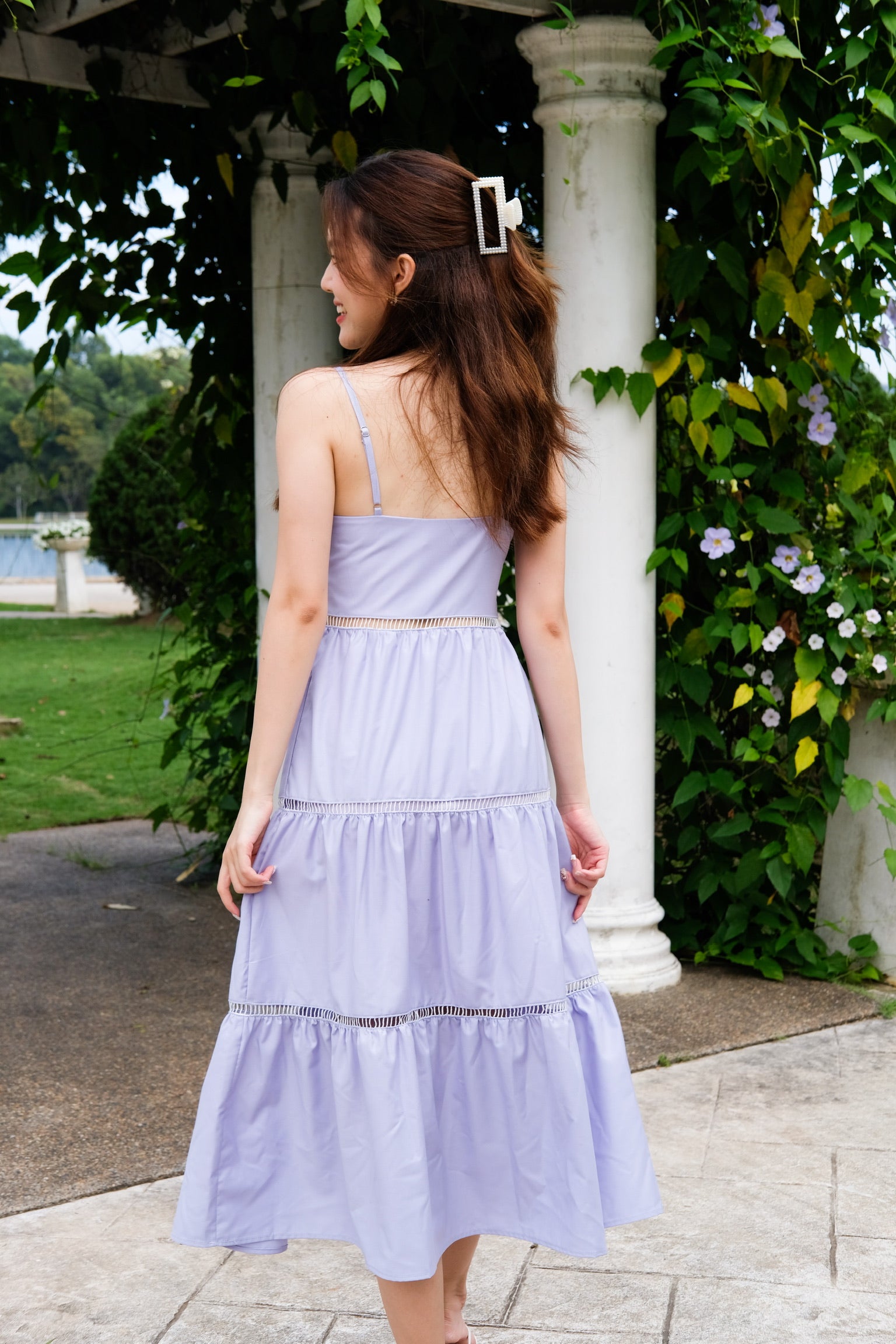 Danessa Padded Midaxi Dress (Lavendar)