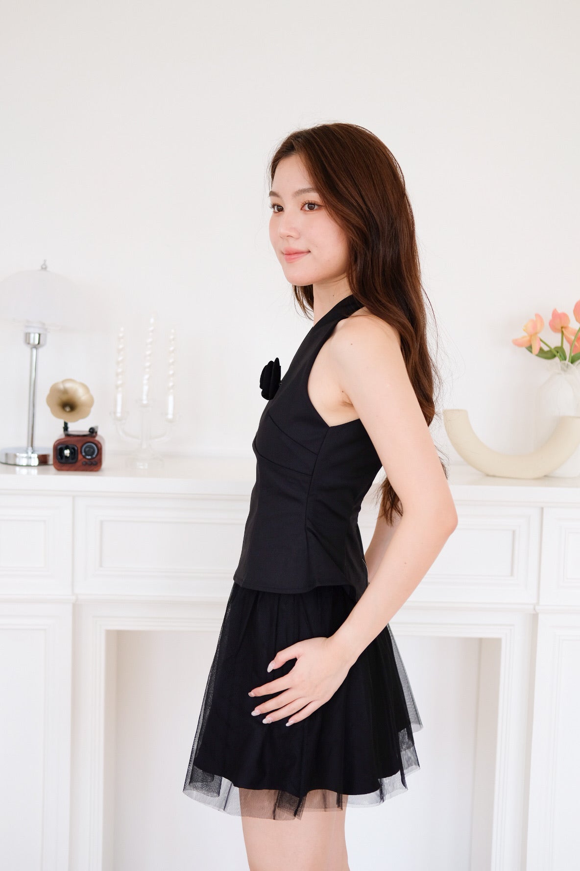 Romy Tulle Mini Skirt (Black)
