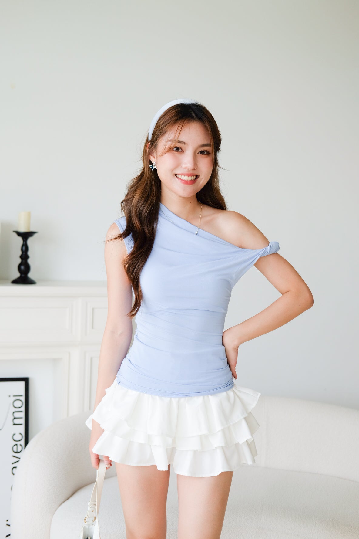 Felice Twist Toga Top (Sea Blue)