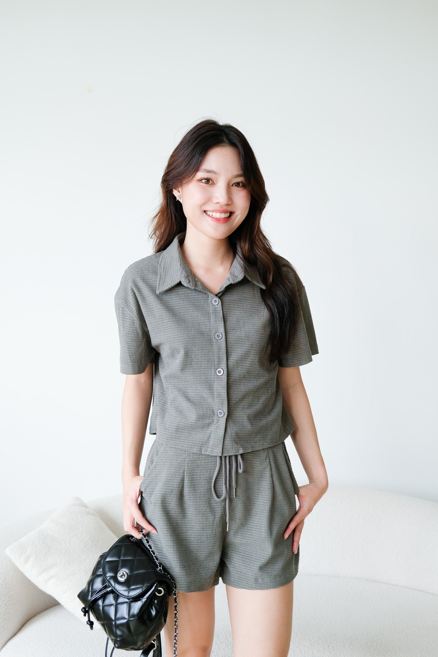 Jonah Shirt Lounge Set (Olive Fog)