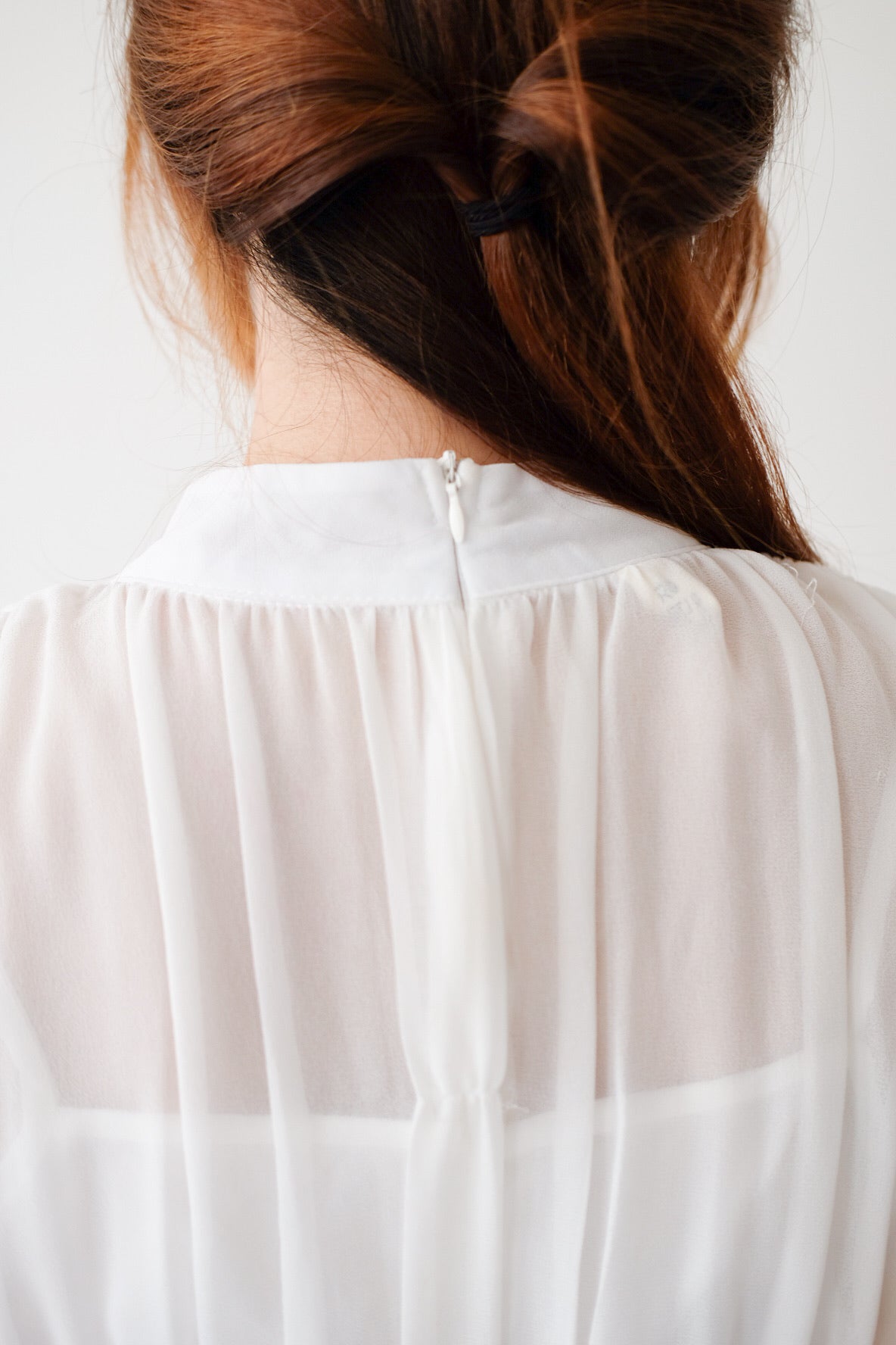 Faux Two-Piece White Ruffle Mini Dress