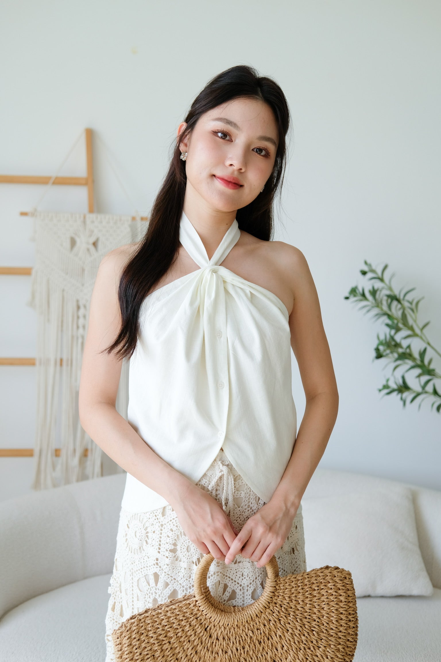 Naylie Halter Muji Top (Cream)