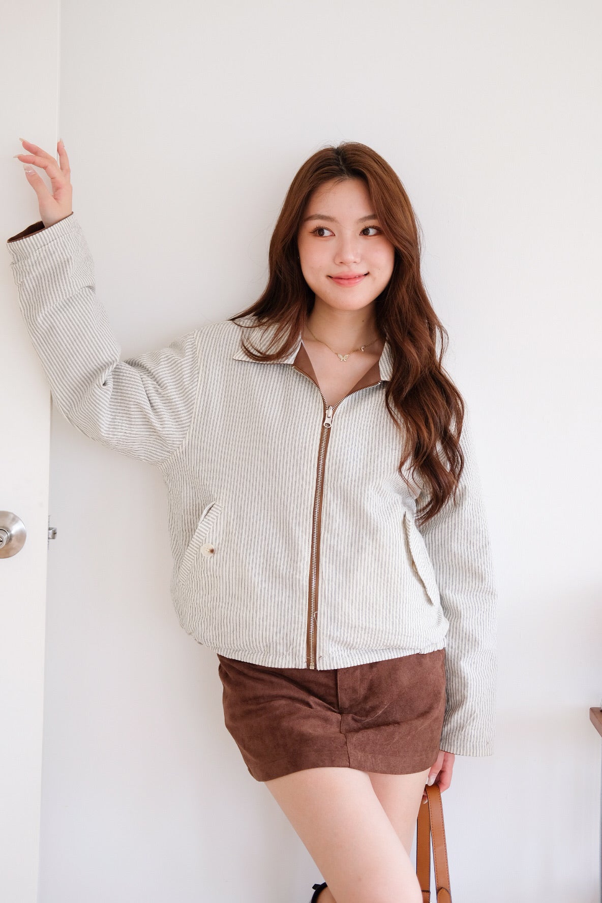 Atley Reversible Bomber Jacket (Walnut Brown)