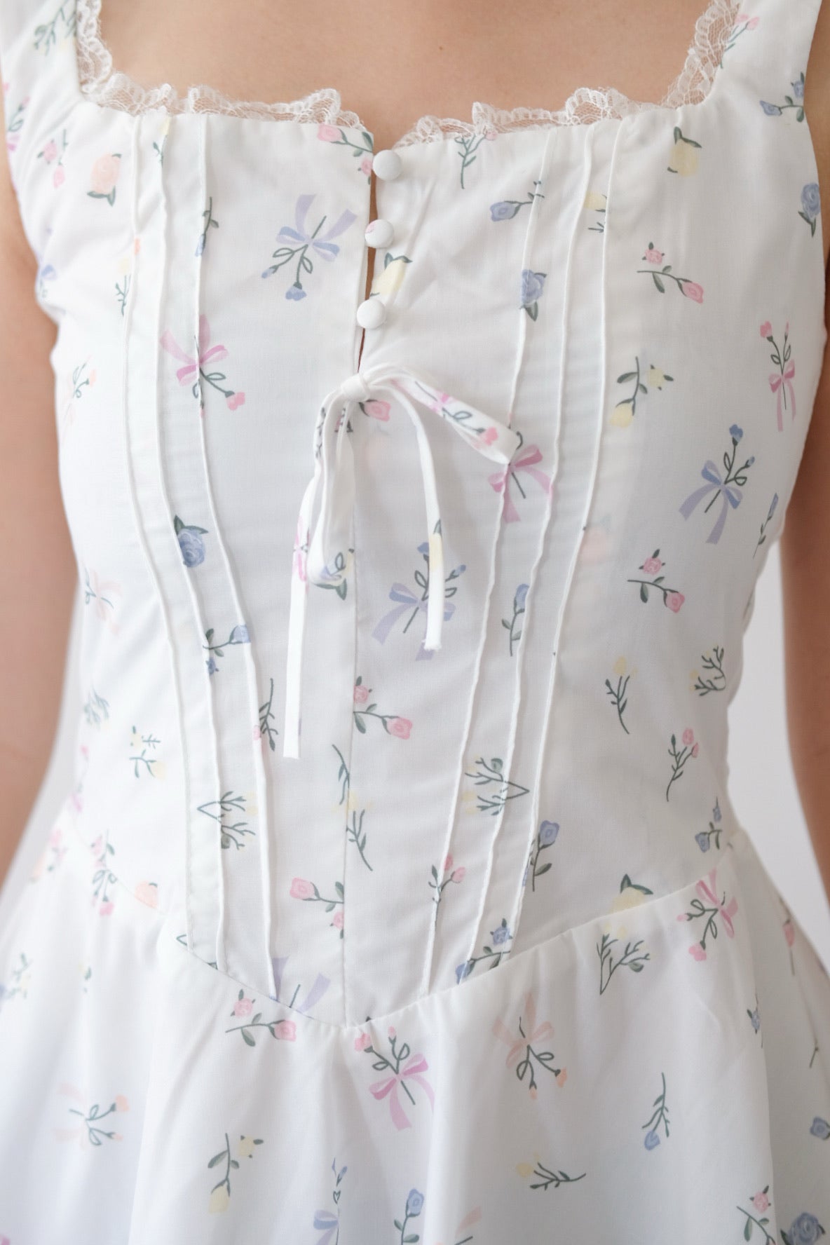 Floral Mini Dress with Lace Straps