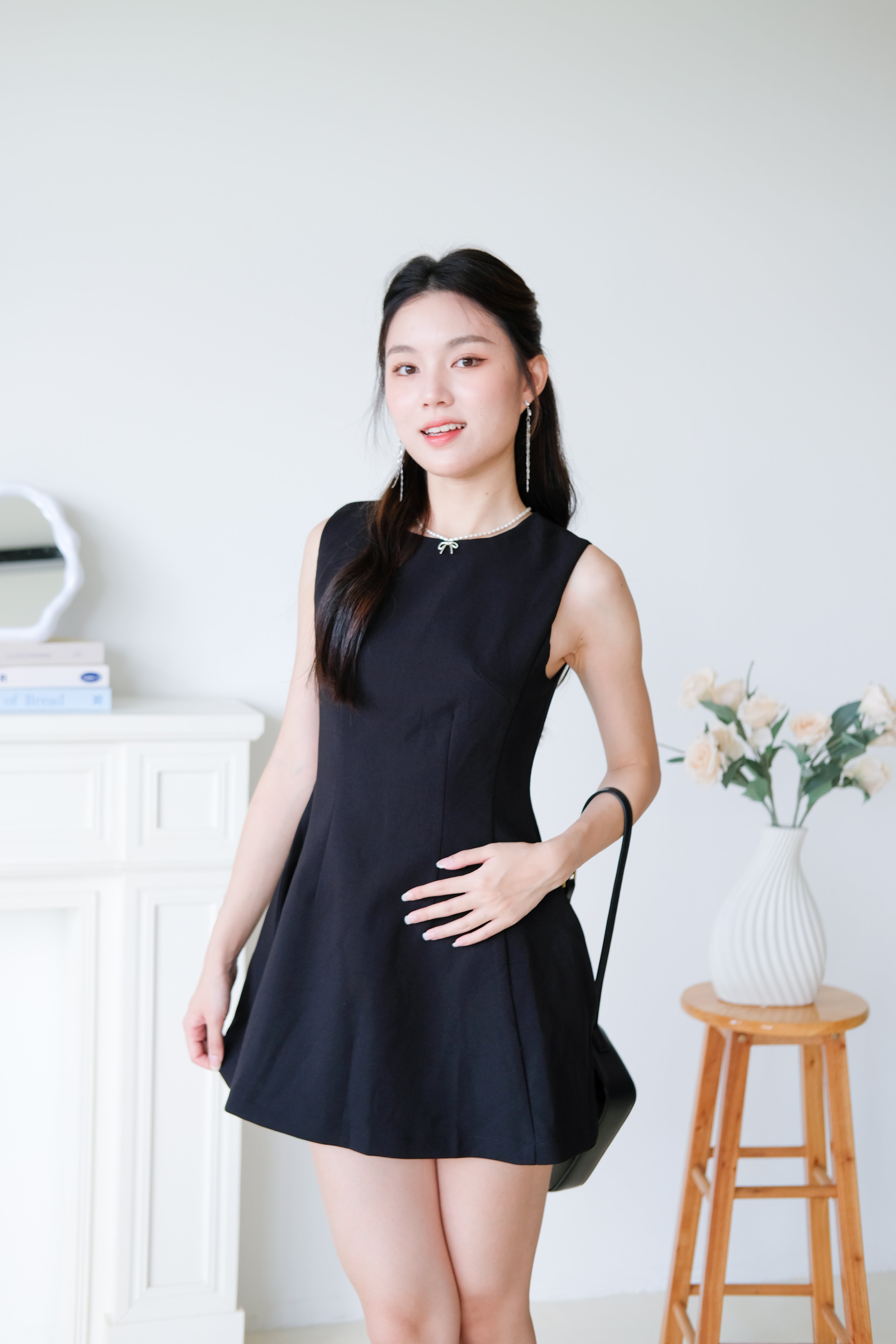 Tasya Skater Dress (Black)