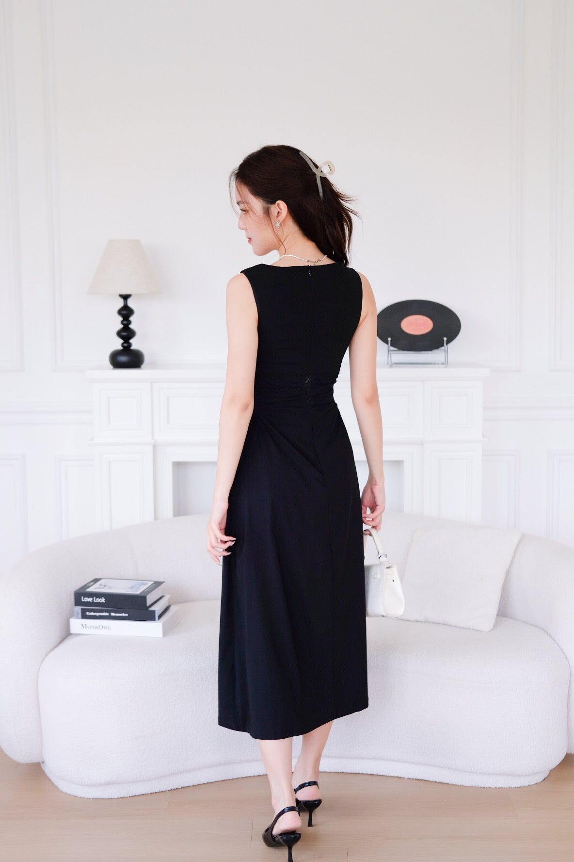Bernice Cinch Waist Maxi Dress (Black)